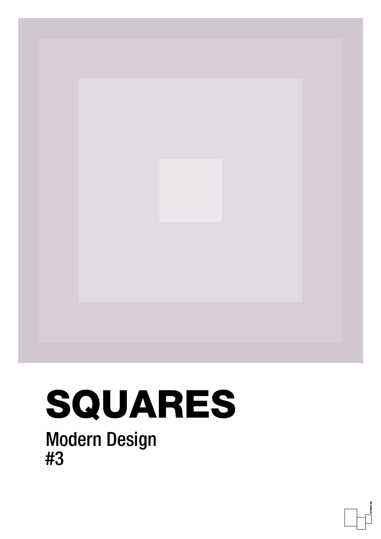 squares #3 - Plakat med Grafik i Dusty Lilac