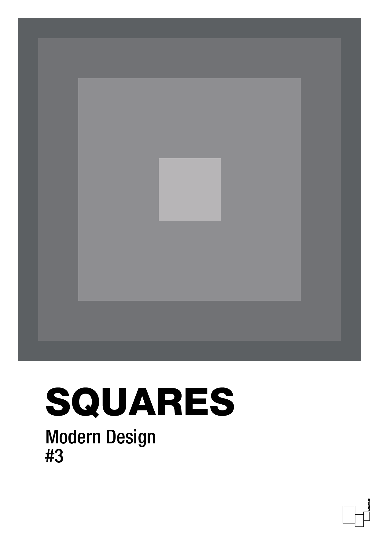 squares #3 - Plakat med Grafik i Graphic Charcoal