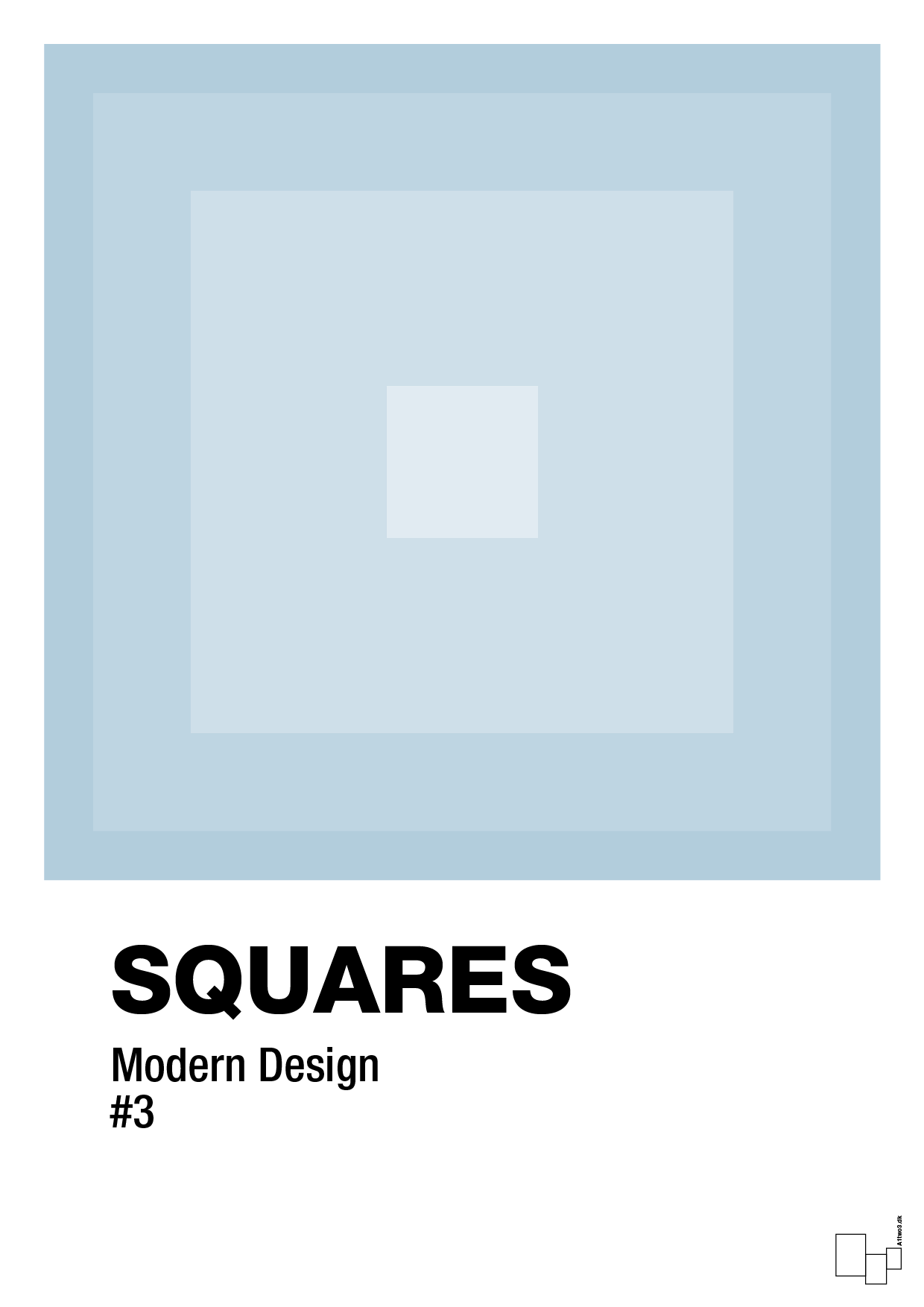 squares #3 - Plakat med Grafik i Heavenly Blue