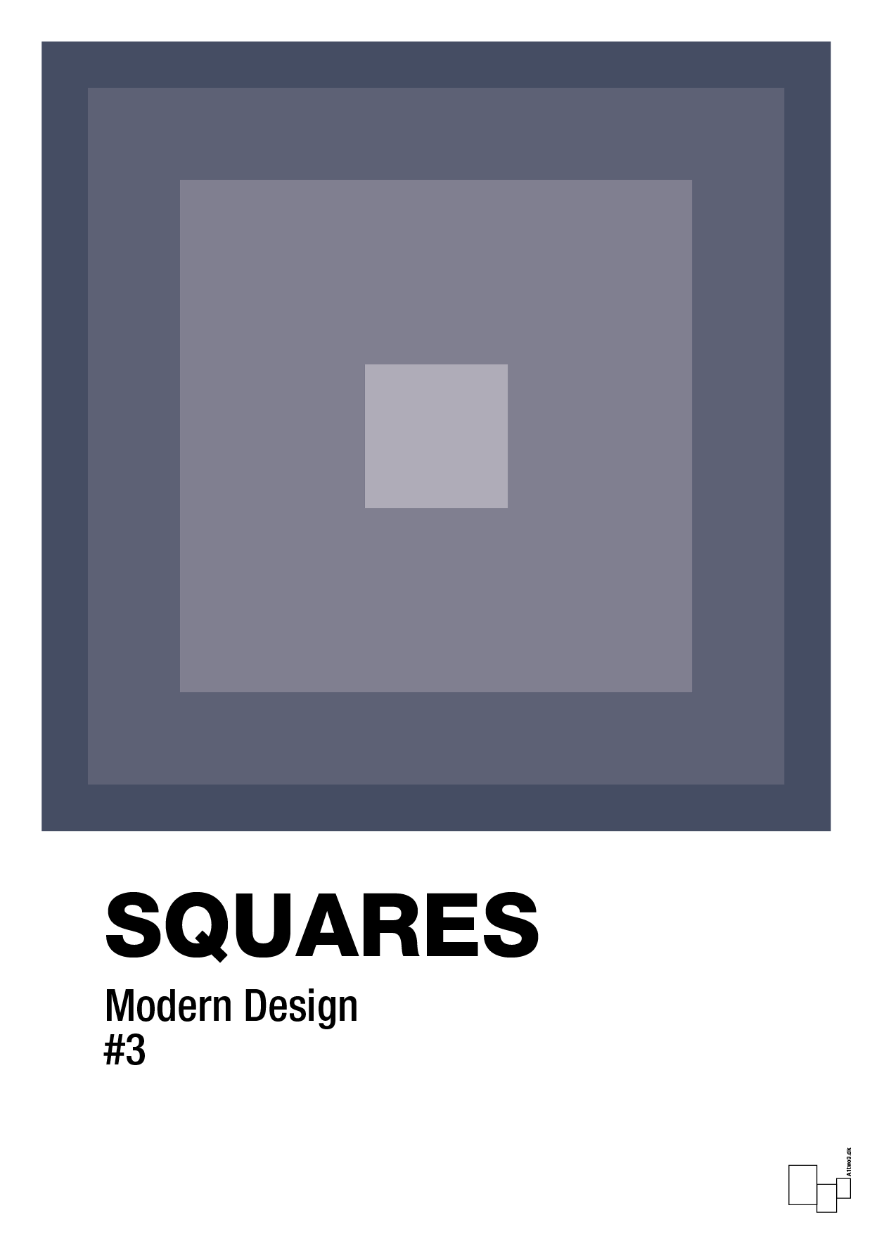 squares #3 - Plakat med Grafik i Petrol
