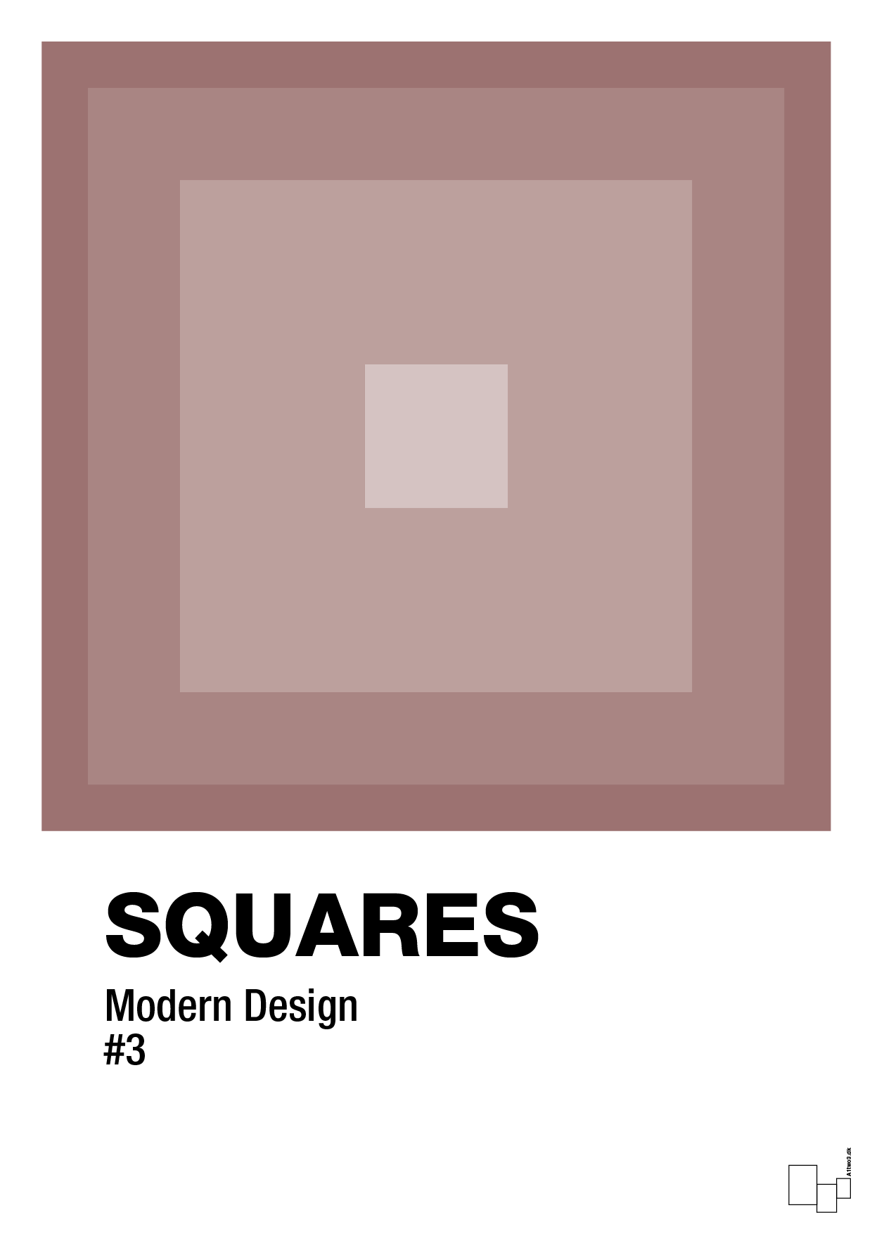 squares #3 - Plakat med Grafik i Plum