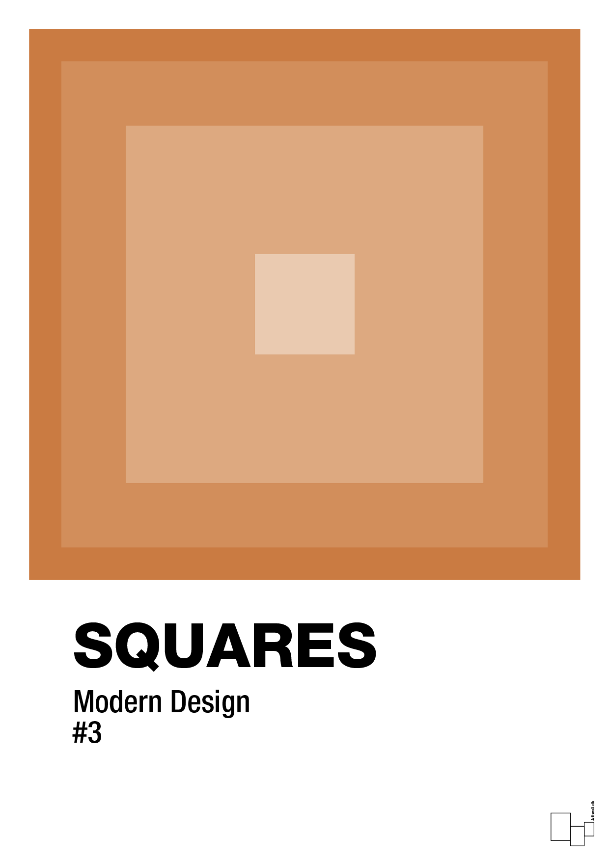 squares #3 - Plakat med Grafik i Rumba Orange