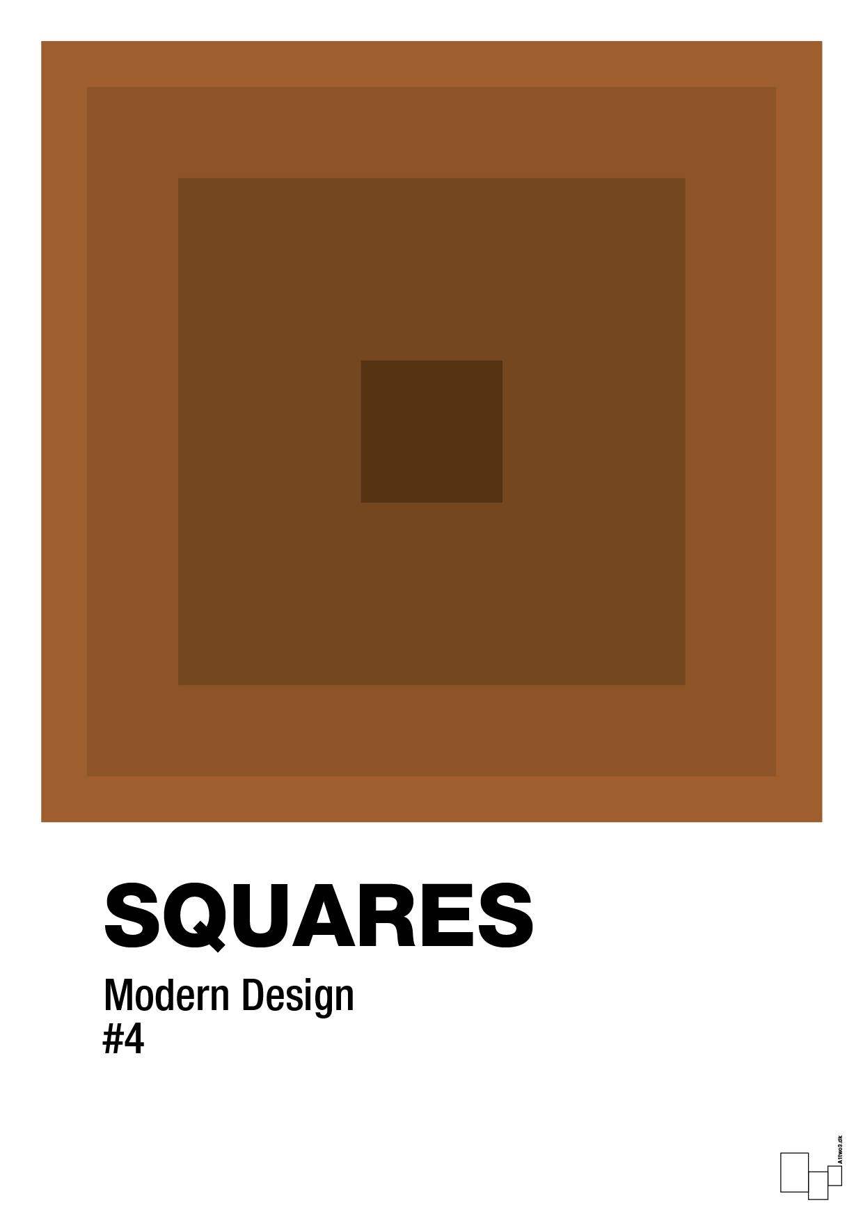 squares #4 - Plakat med Grafik i Cognac