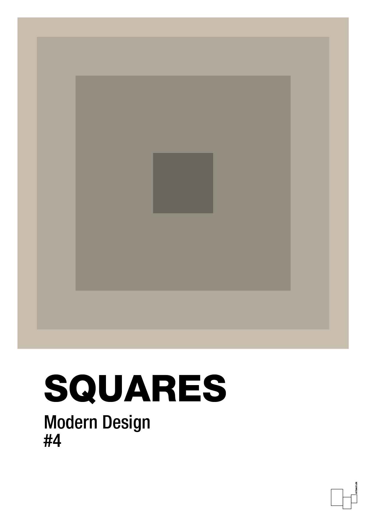 squares #4 - Plakat med Grafik i Creamy Mushroom