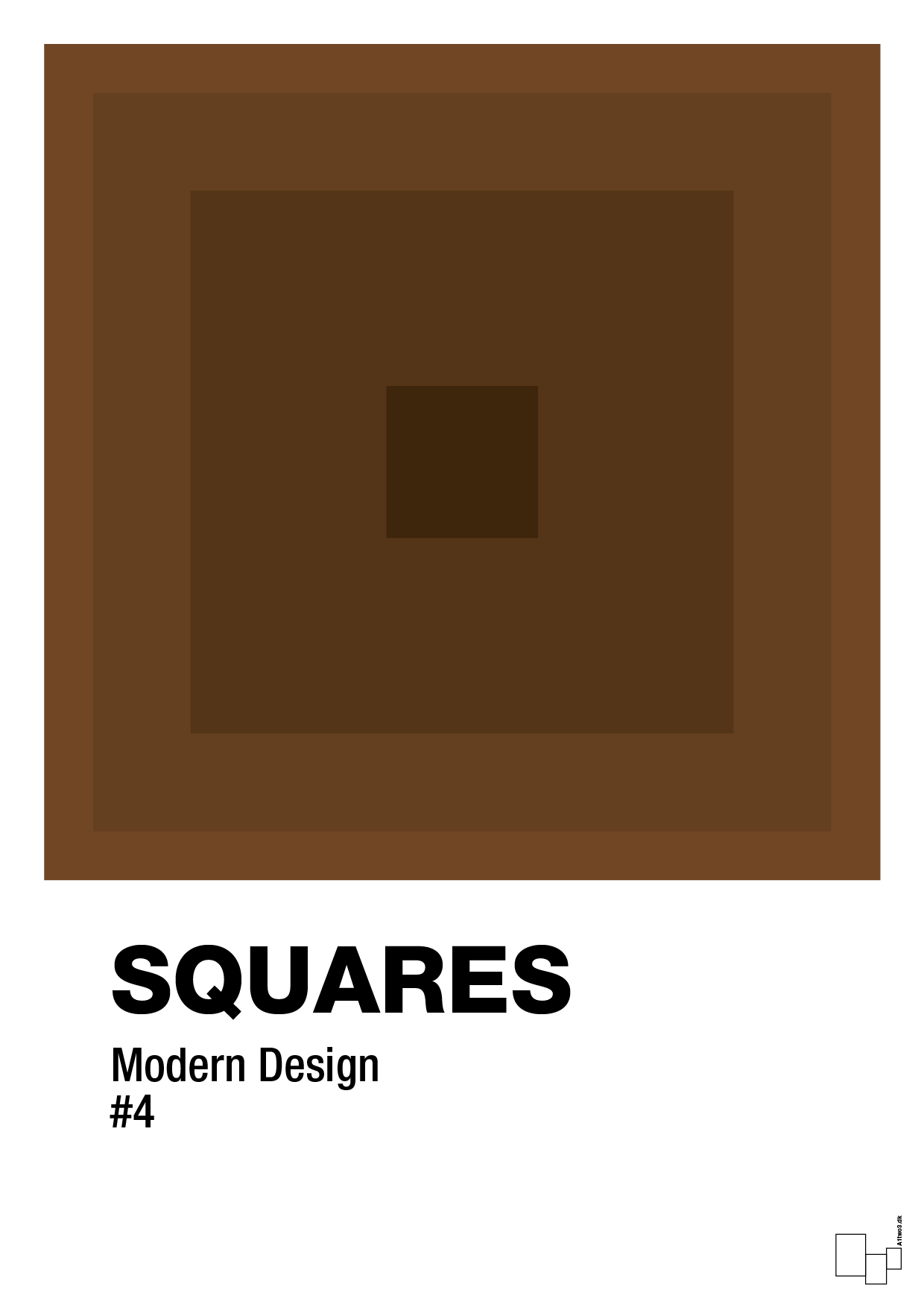 squares #4 - Plakat med Grafik i Dark Brown