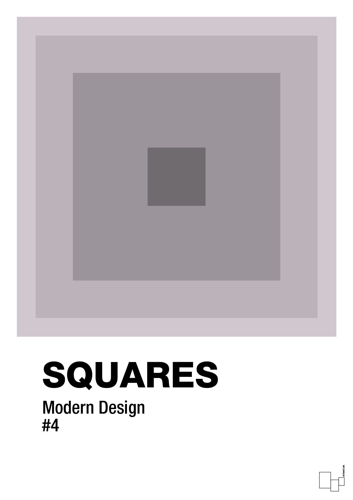 squares #4 - Plakat med Grafik i Dusty Lilac