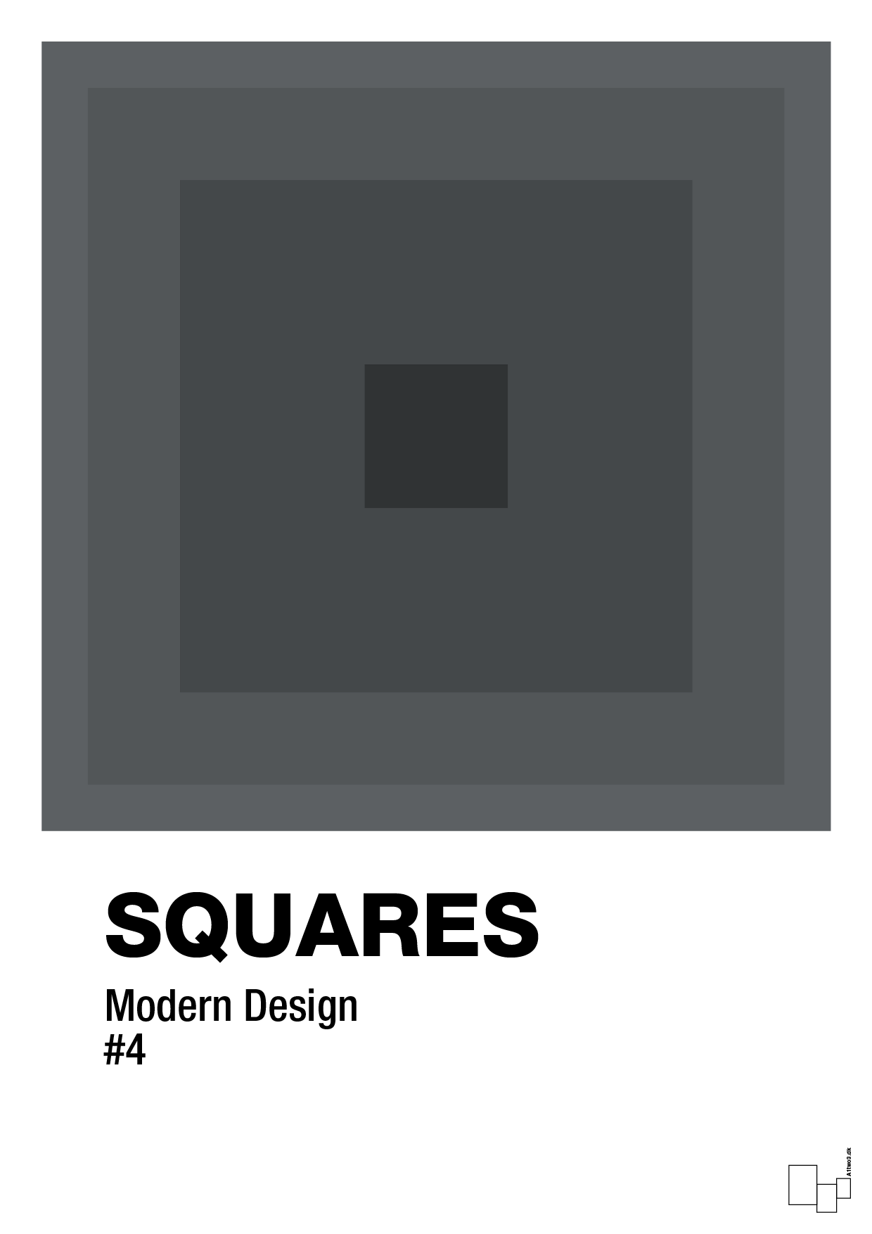 squares #4 - Plakat med Grafik i Graphic Charcoal