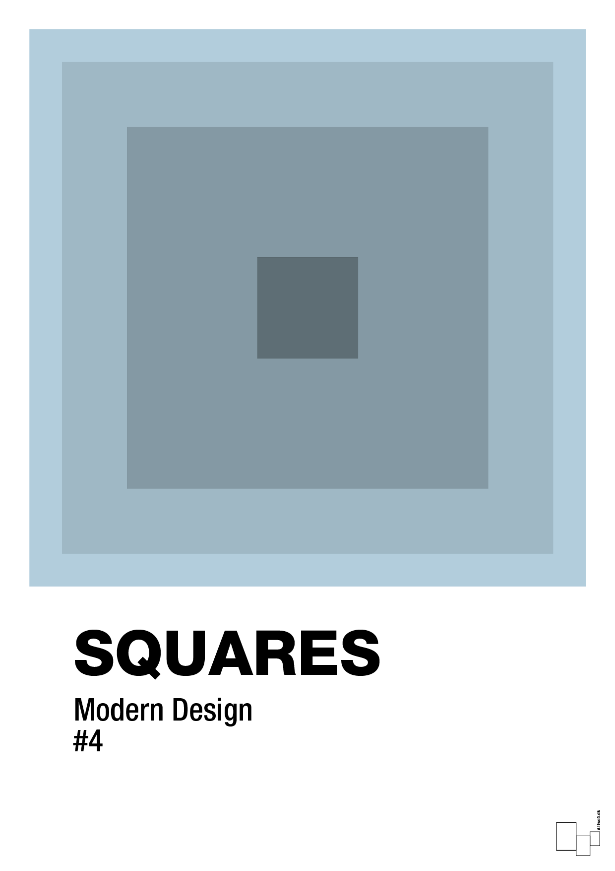 squares #4 - Plakat med Grafik i Heavenly Blue