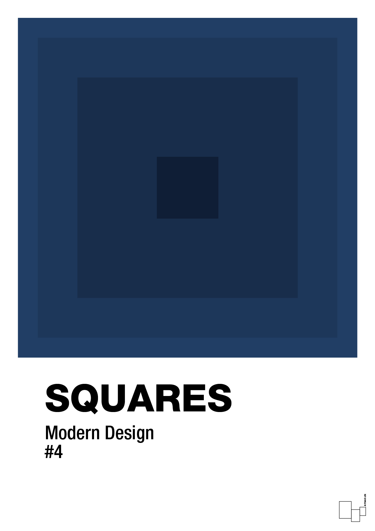 squares #4 - Plakat med Grafik i Lapis Blue