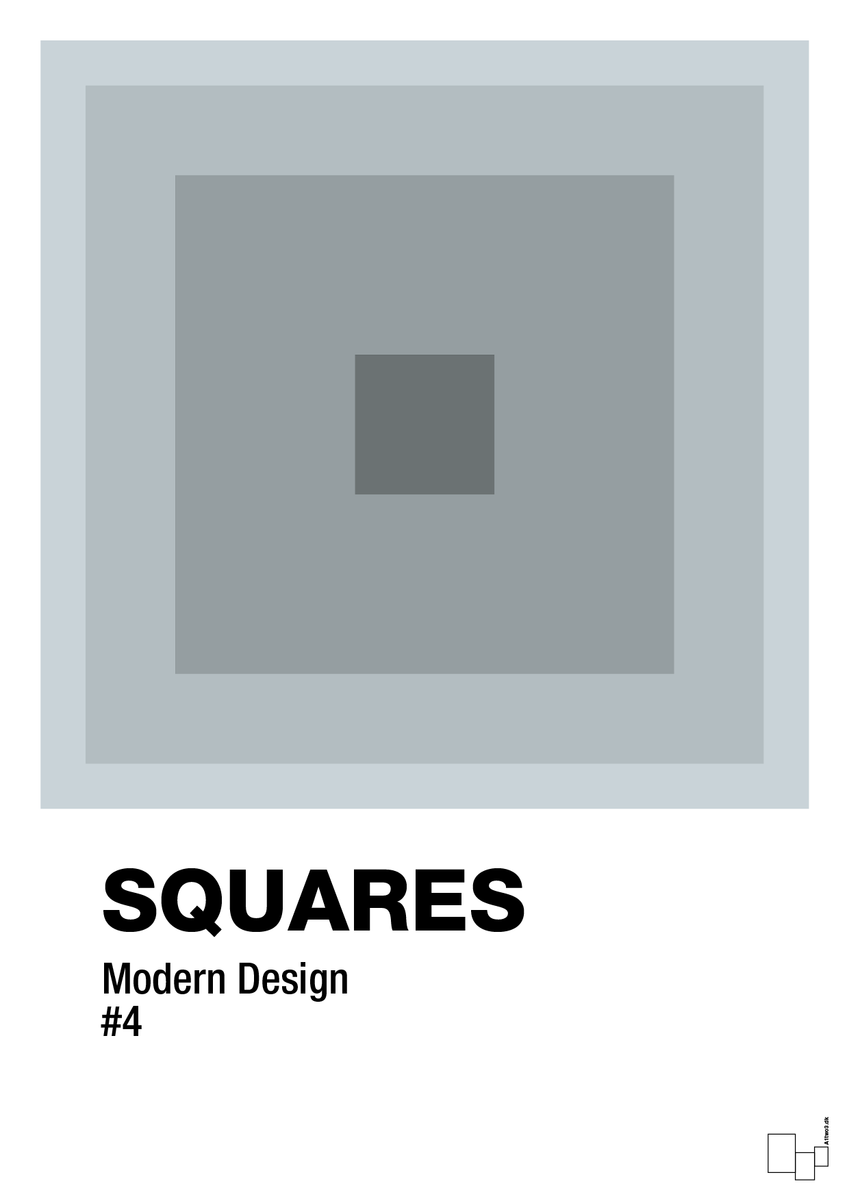squares #4 - Plakat med Grafik i Light Drizzle