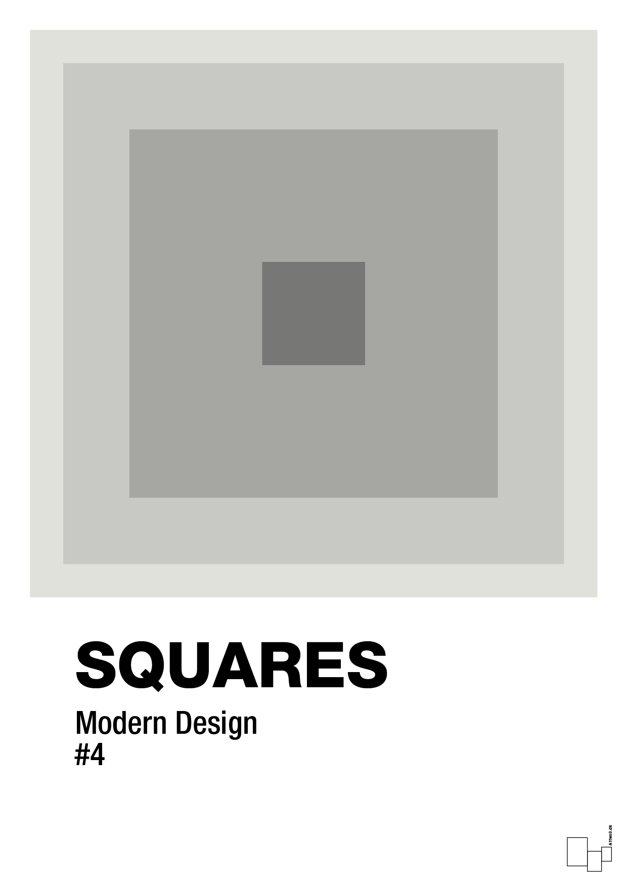 squares #4 - Plakat med Grafik i Painters White