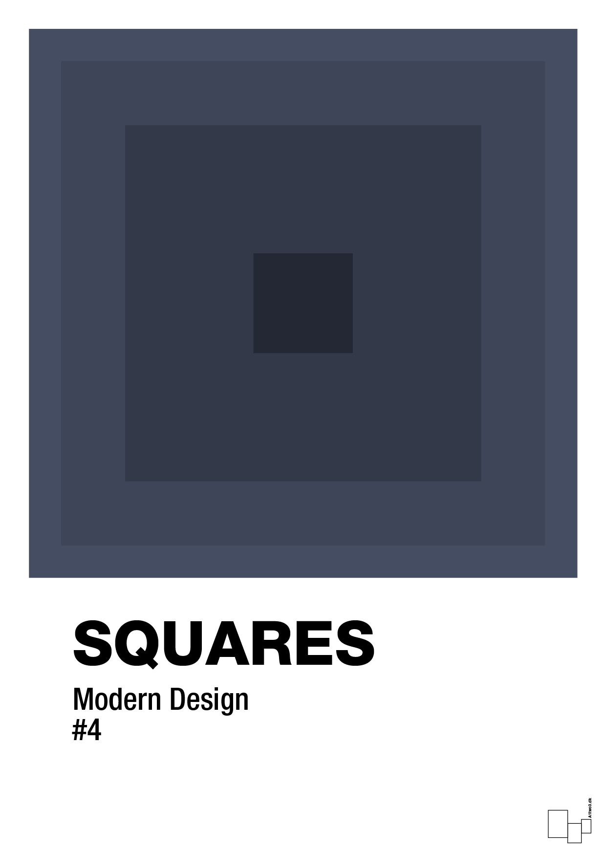 squares #4 - Plakat med Grafik i Petrol