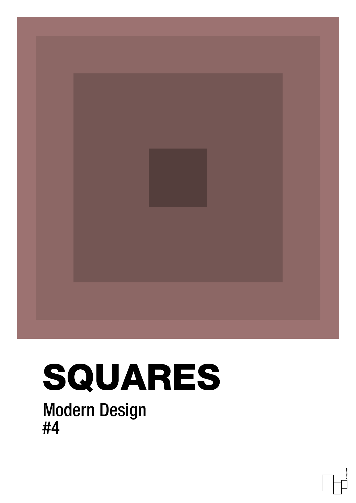 squares #4 - Plakat med Grafik i Plum