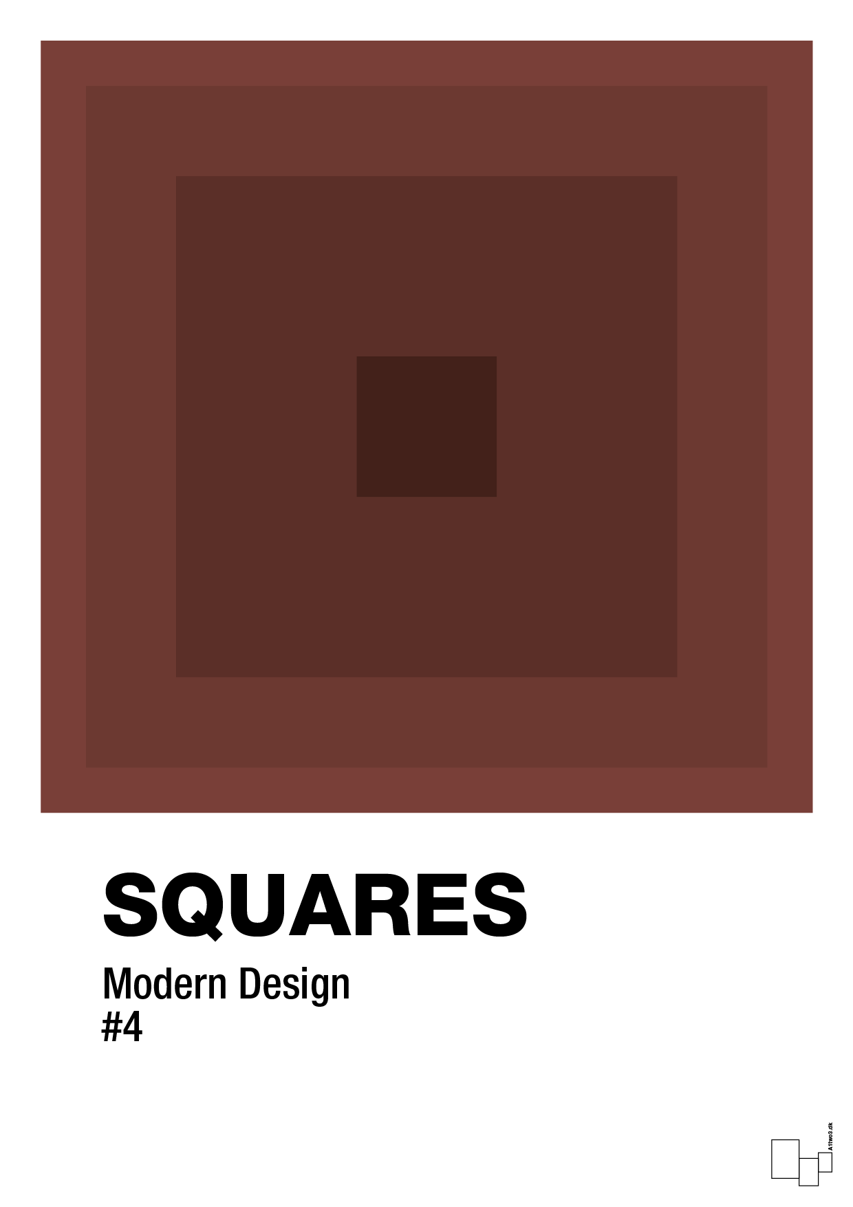 squares #4 - Plakat med Grafik i Red Pepper