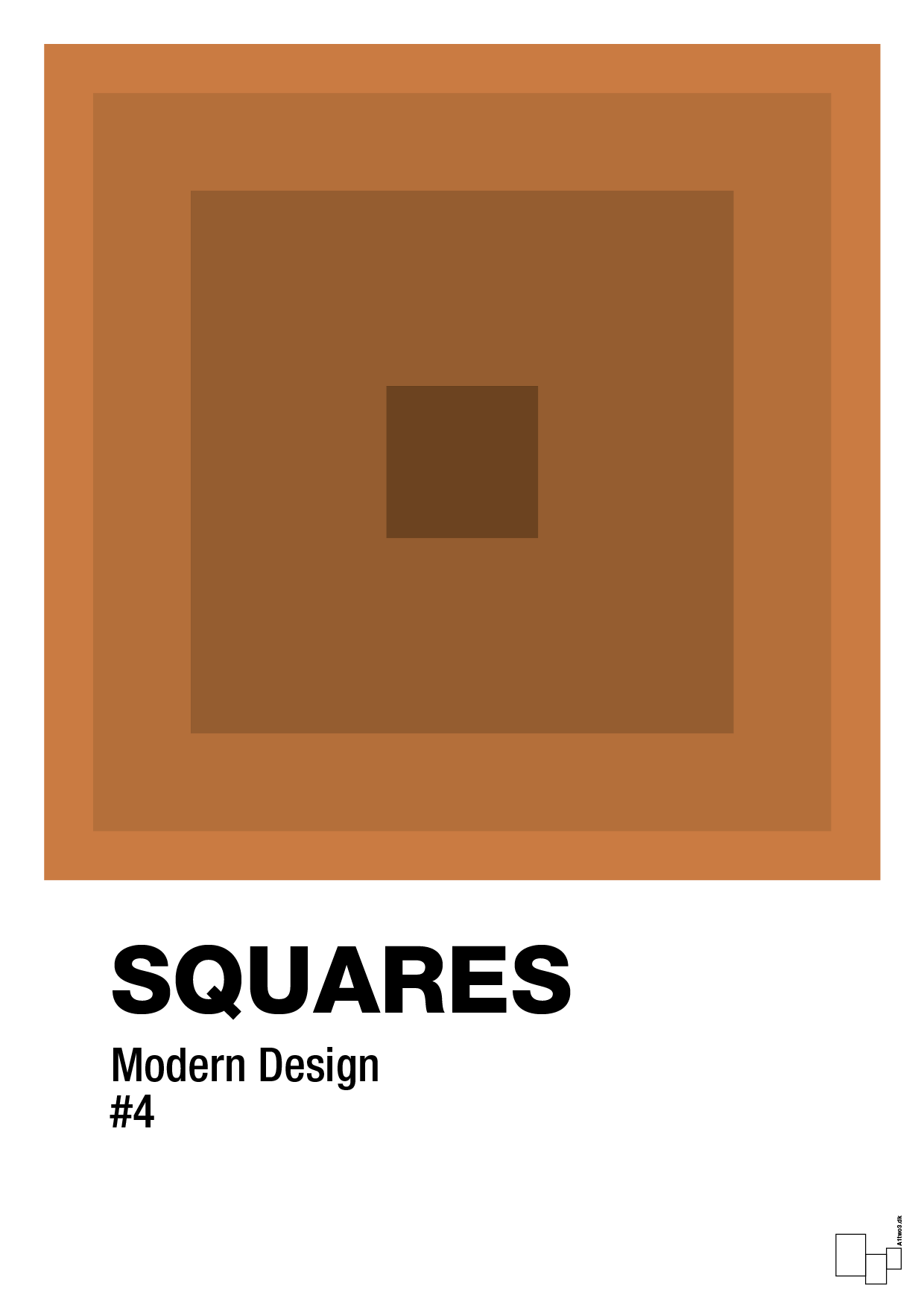 squares #4 - Plakat med Grafik i Rumba Orange