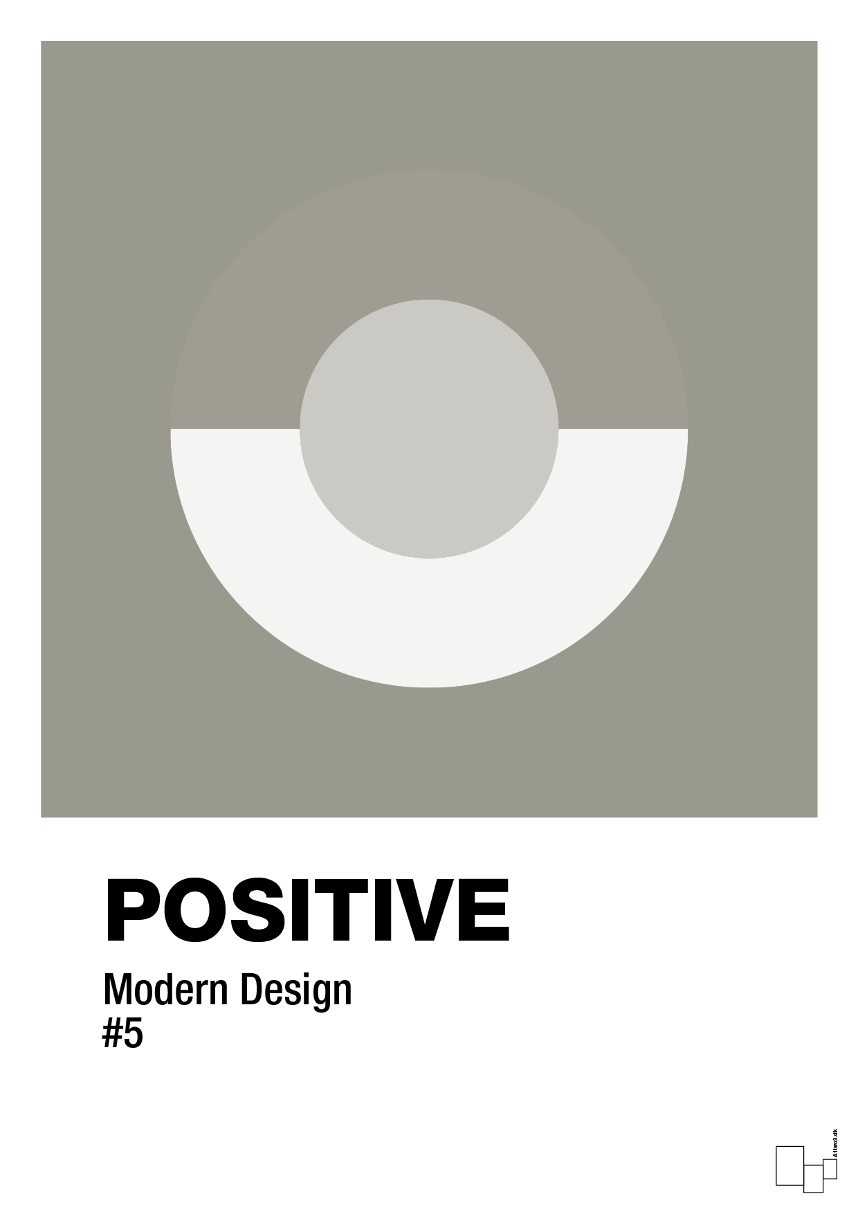 positive #5 - Plakat med Grafik i Battleship Gray