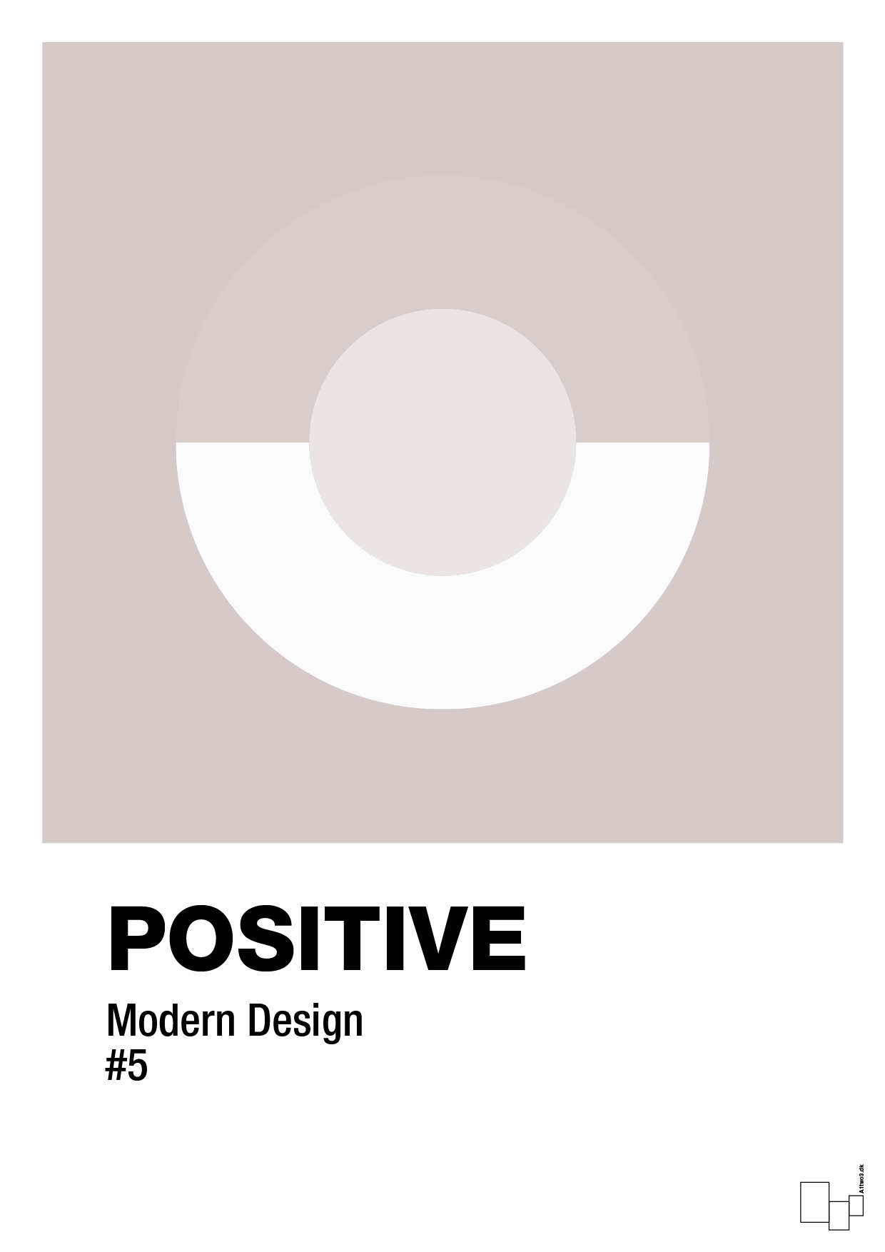 positive #5 - Plakat med Grafik i Broken Beige