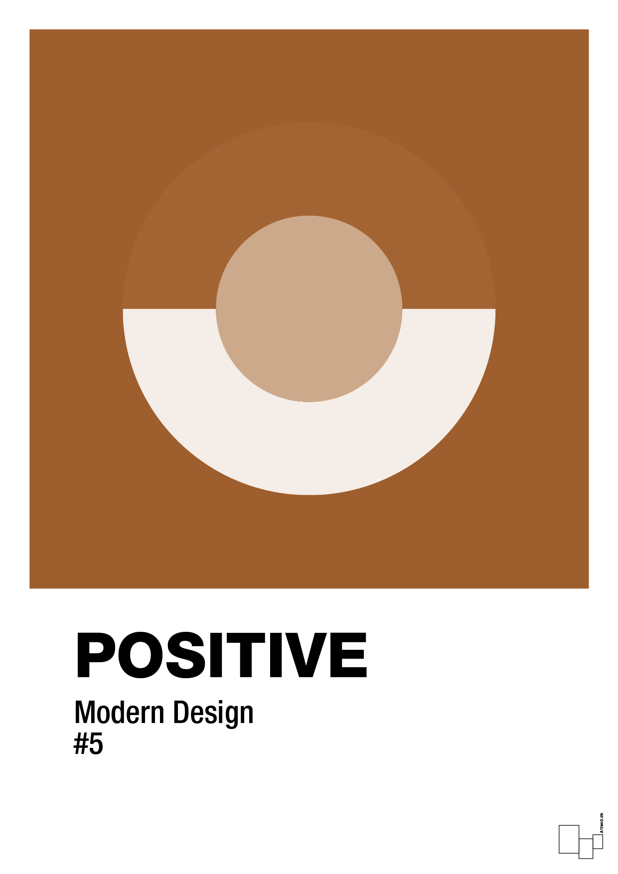 positive #5 - Plakat med Grafik i Cognac