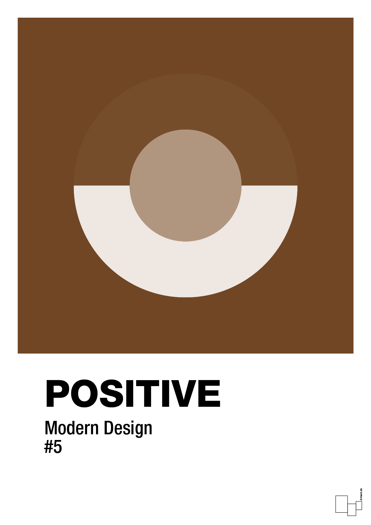 positive #5 - Plakat med Grafik i Dark Brown