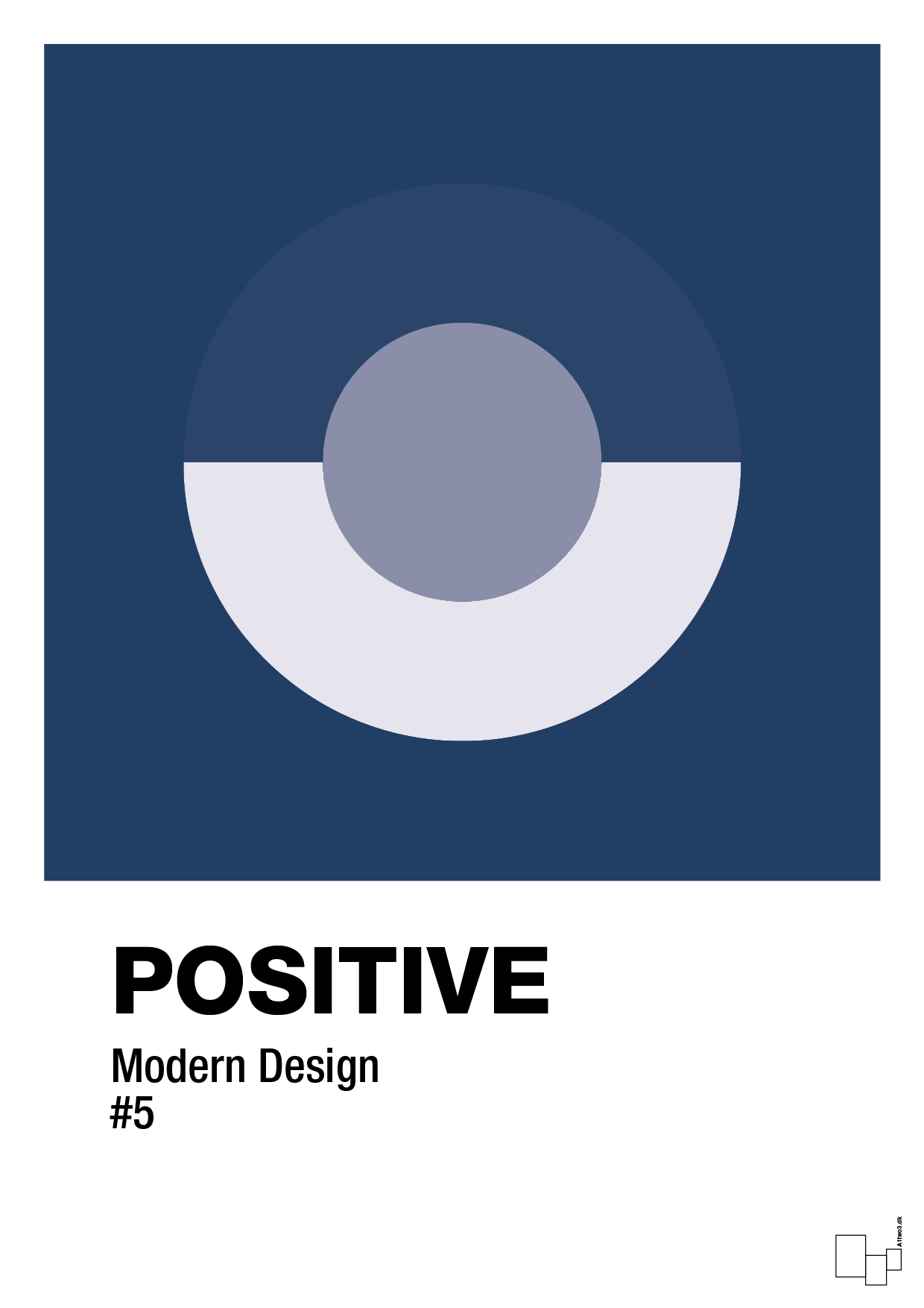 positive #5 - Plakat med Grafik i Lapis Blue