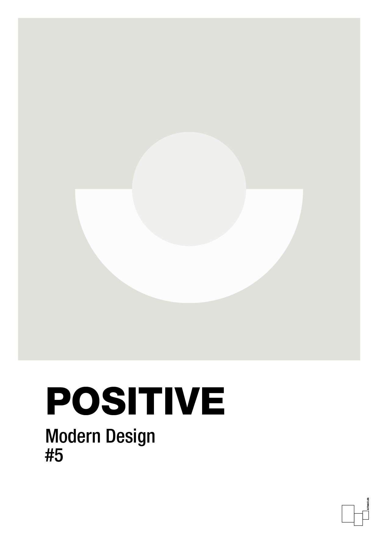 positive #5 - Plakat med Grafik i Painters White