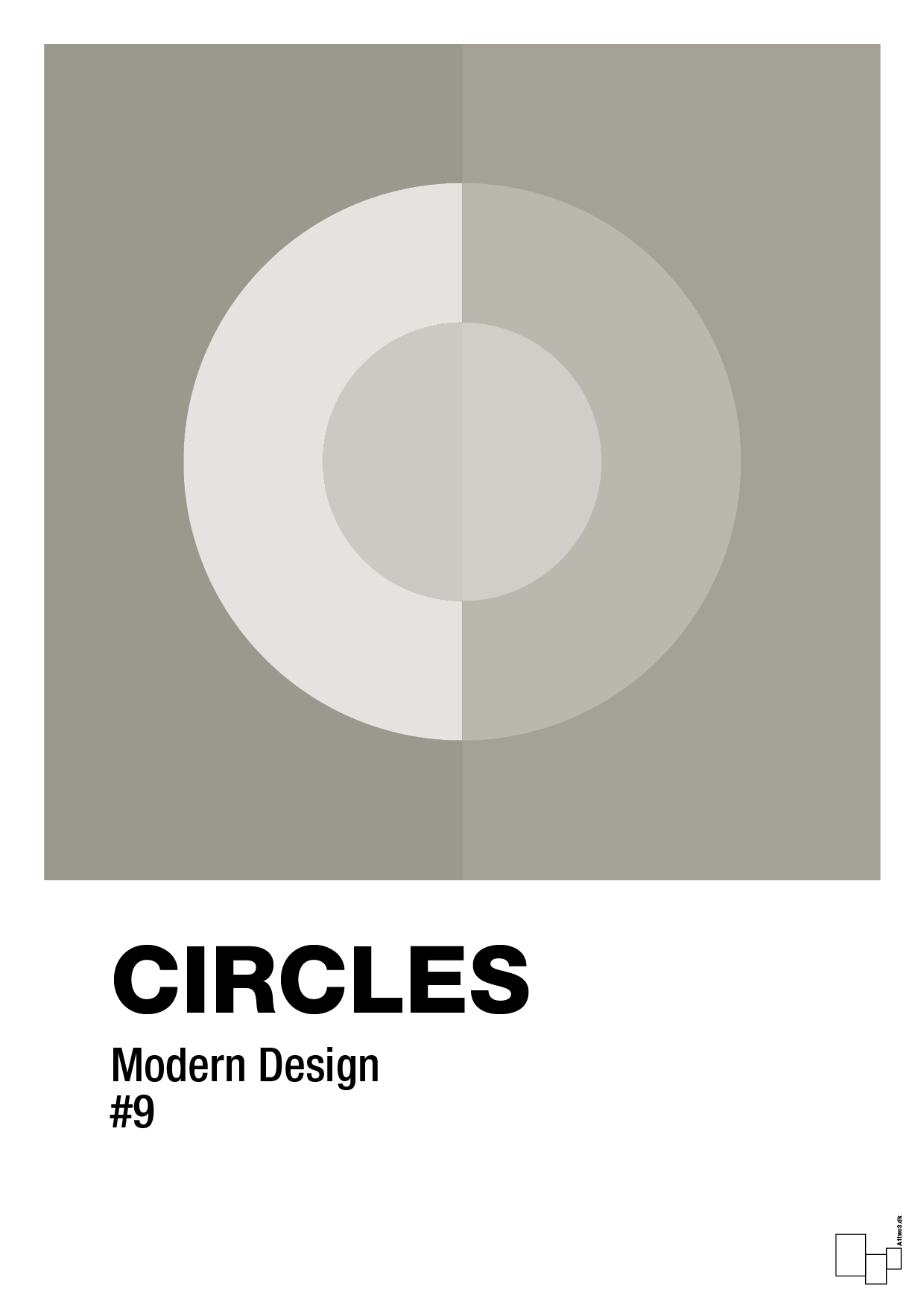 circles #9 - Plakat med Grafik i Battleship Gray