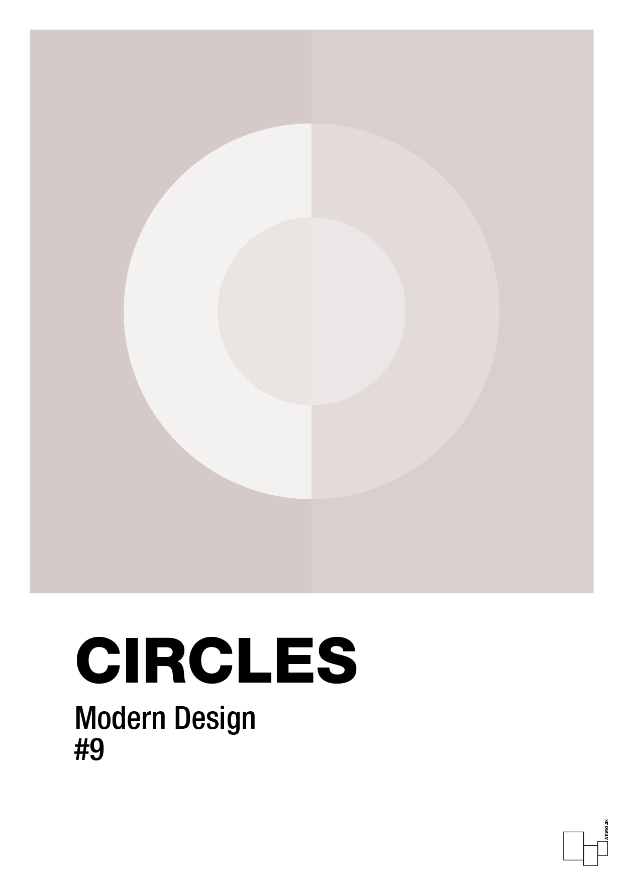 circles #9 - Plakat med Grafik i Broken Beige