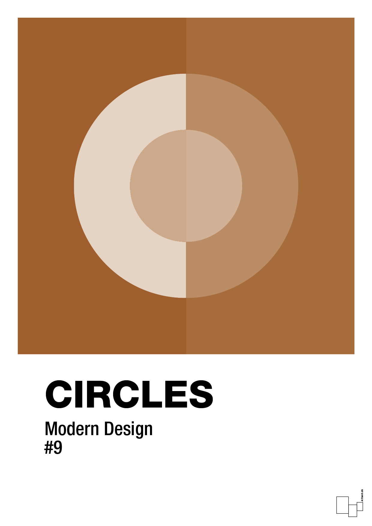 circles #9 - Plakat med Grafik i Cognac
