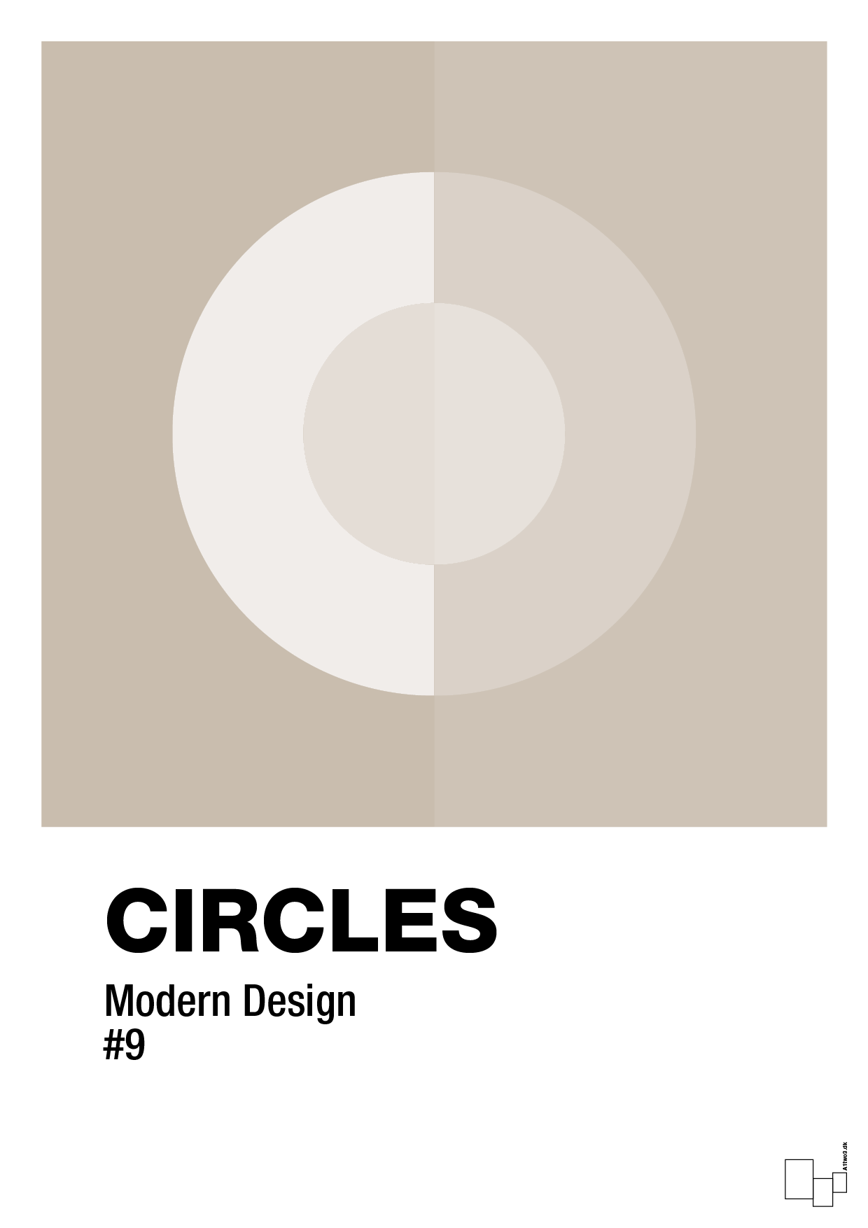 circles #9 - Plakat med Grafik i Creamy Mushroom