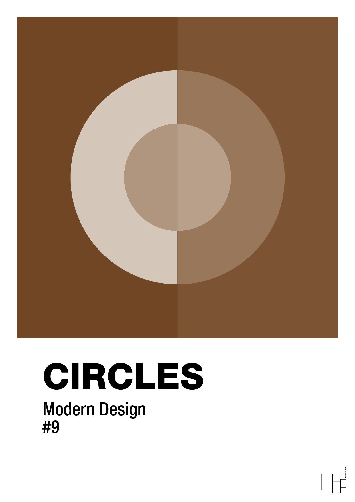 circles #9 - Plakat med Grafik i Dark Brown