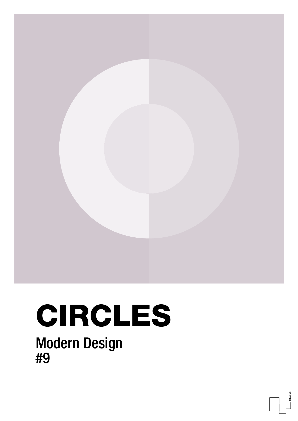 circles #9 - Plakat med Grafik i Dusty Lilac