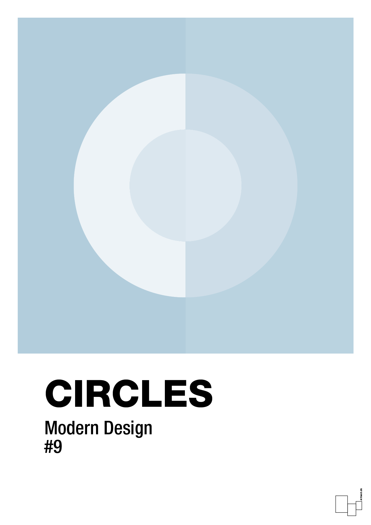 circles #9 - Plakat med Grafik i Heavenly Blue