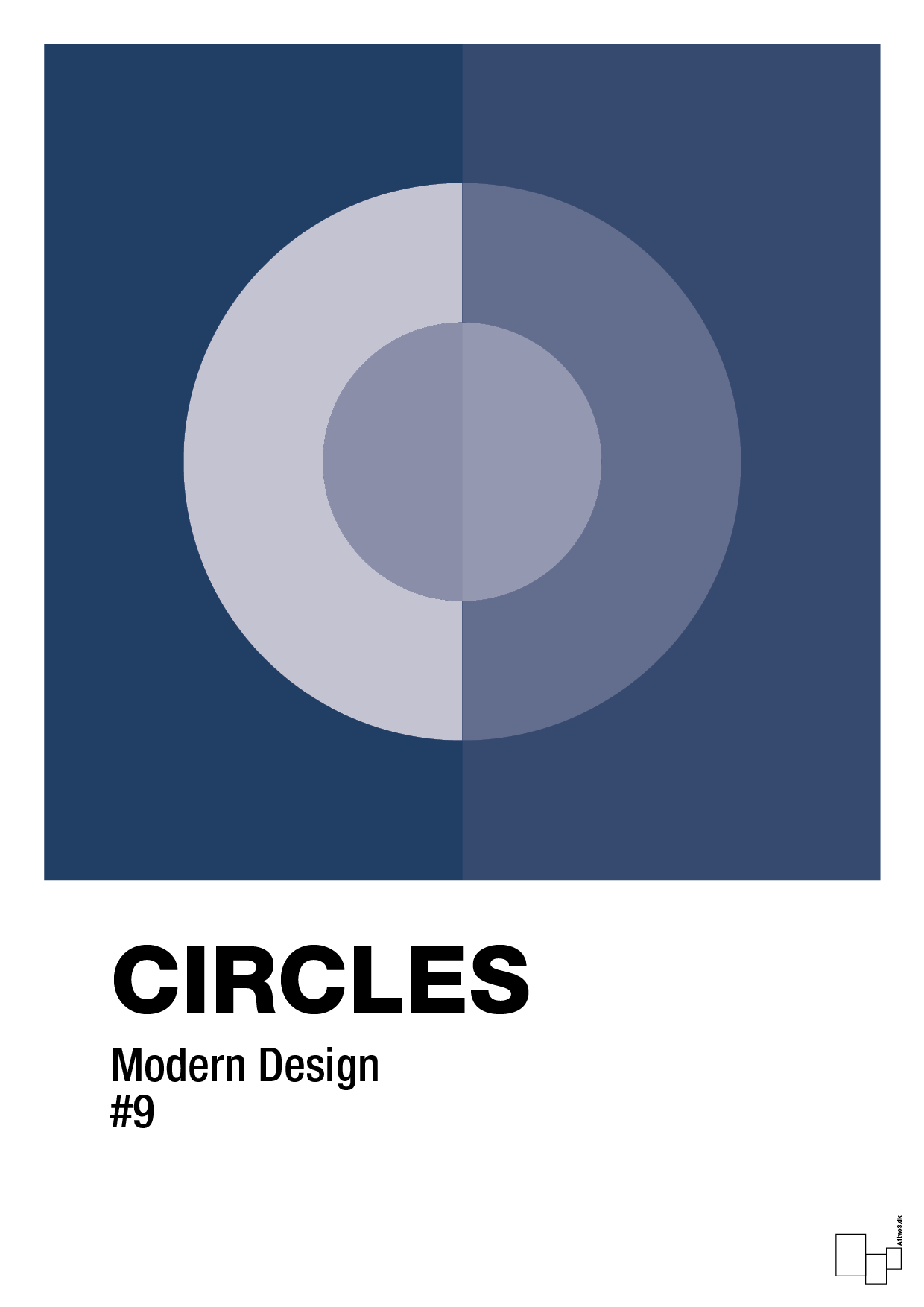 circles #9 - Plakat med Grafik i Lapis Blue