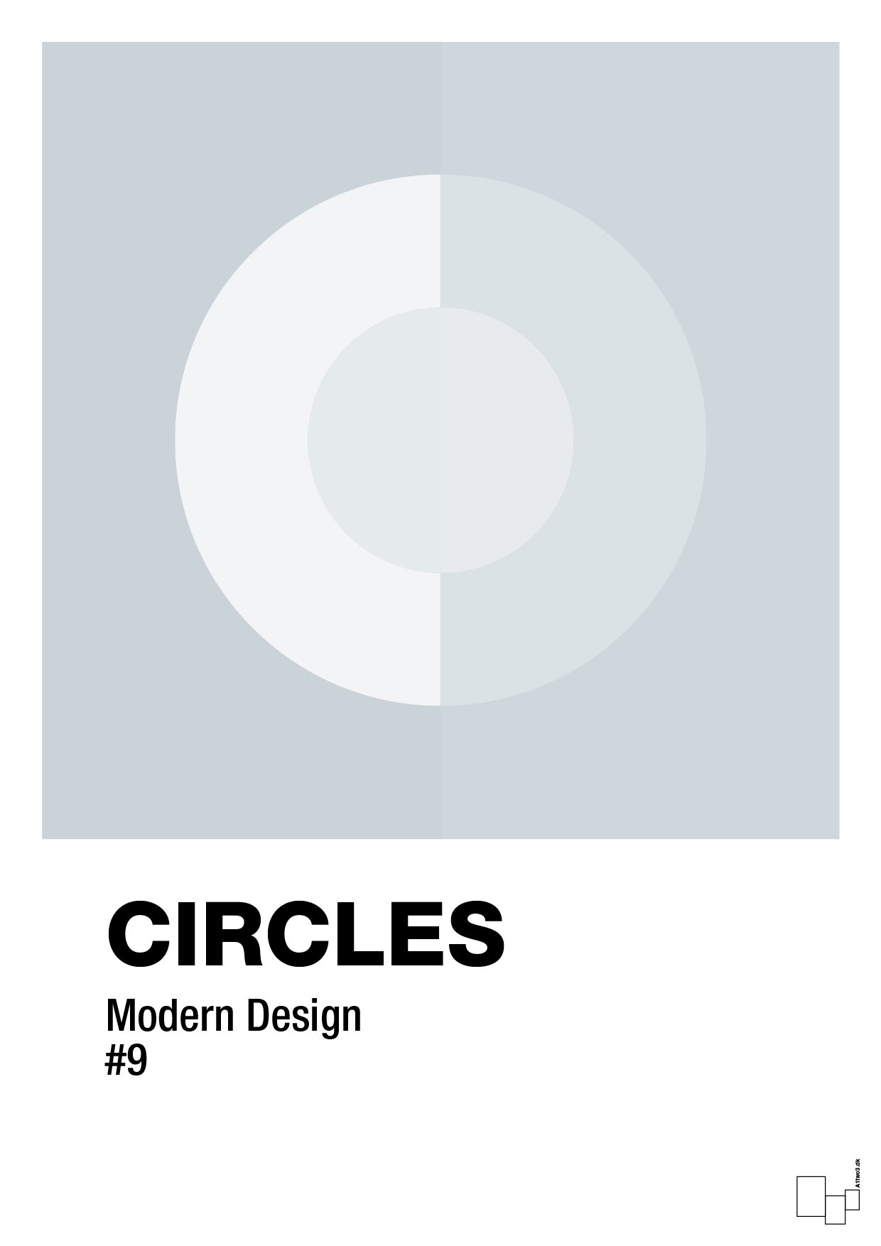 circles #9 - Plakat med Grafik i Light Drizzle