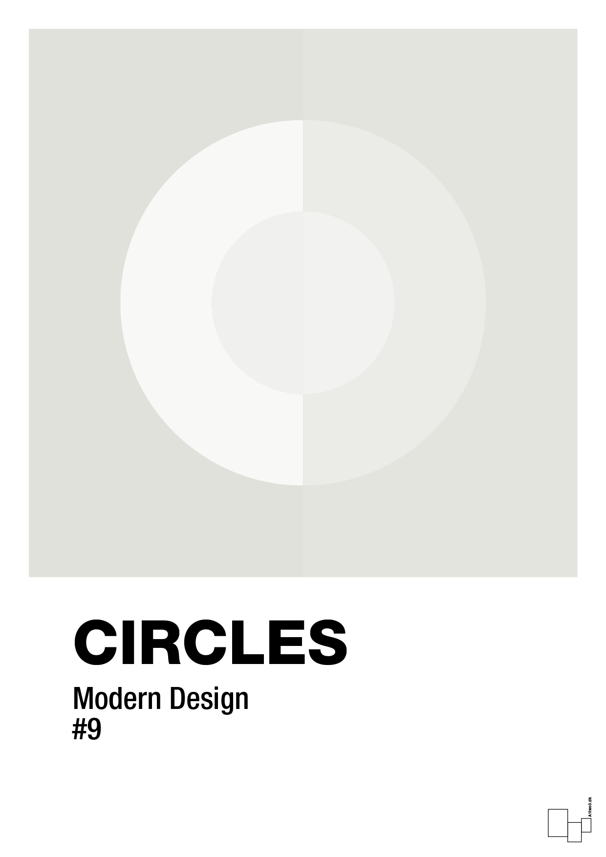 circles #9 - Plakat med Grafik i Painters White