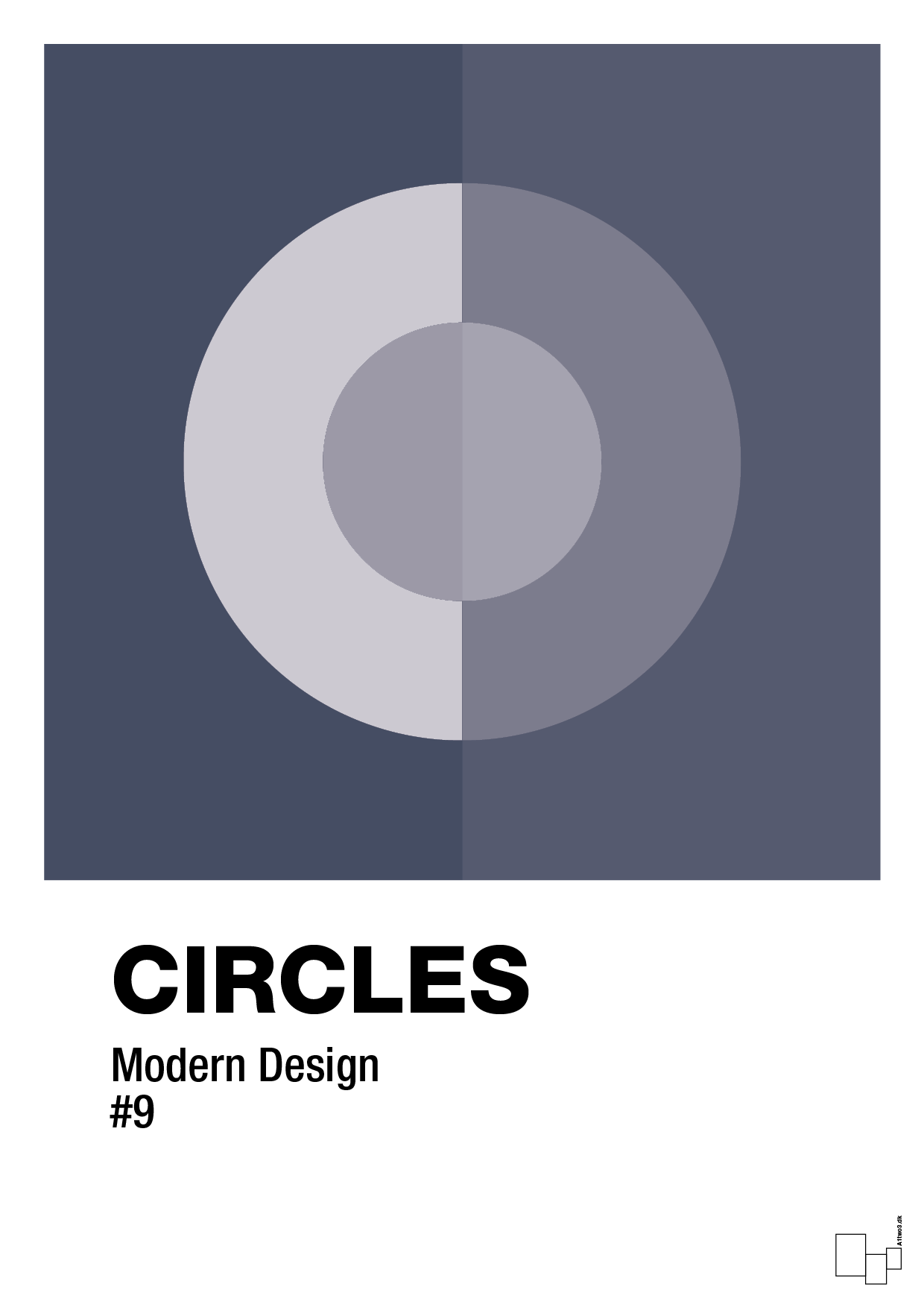 circles #9 - Plakat med Grafik i Petrol
