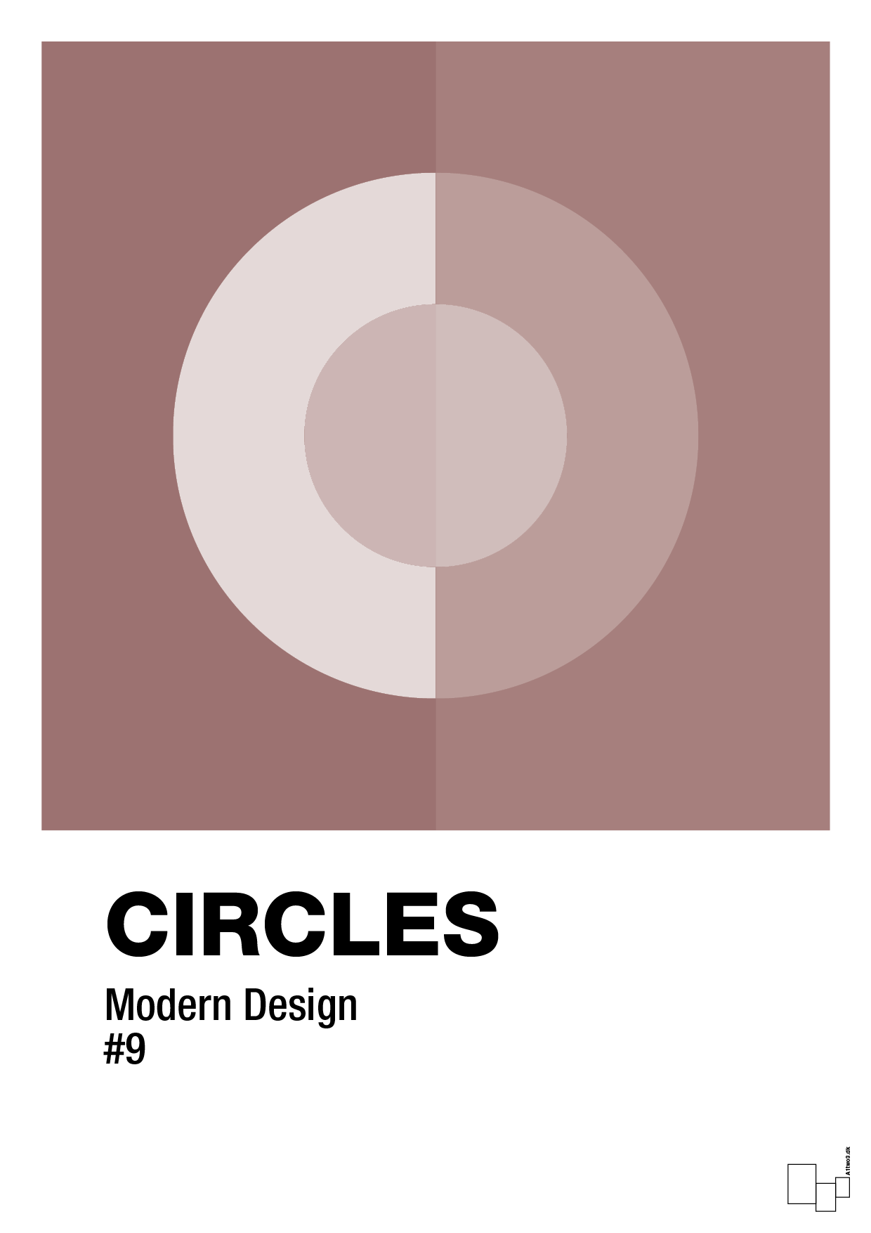 circles #9 - Plakat med Grafik i Plum