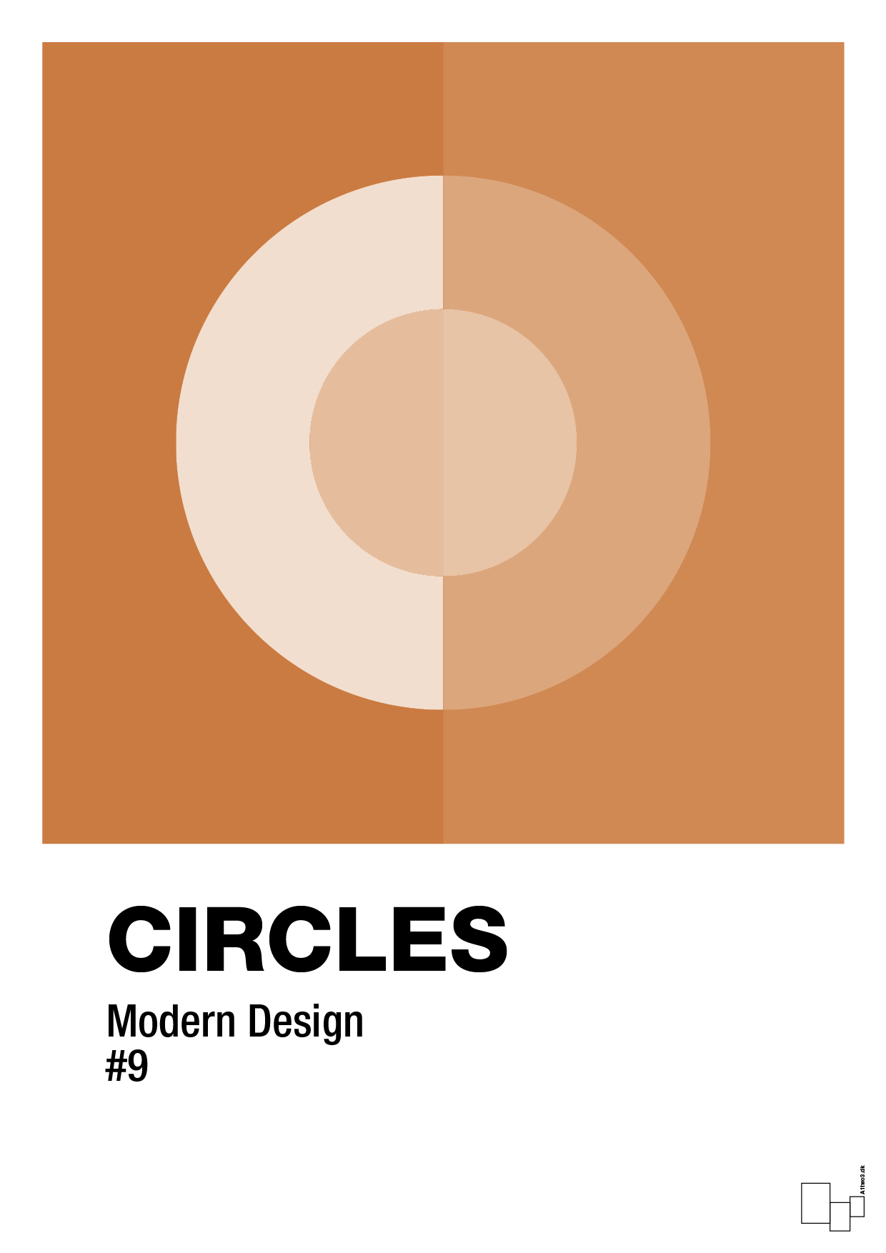 circles #9 - Plakat med Grafik i Rumba Orange