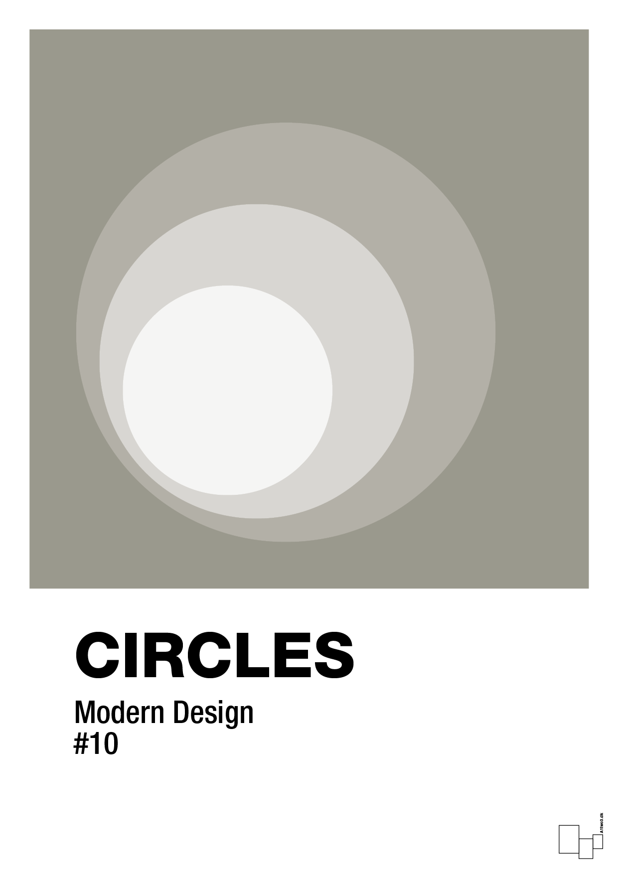 circles #10 - Plakat med Grafik i Battleship Gray