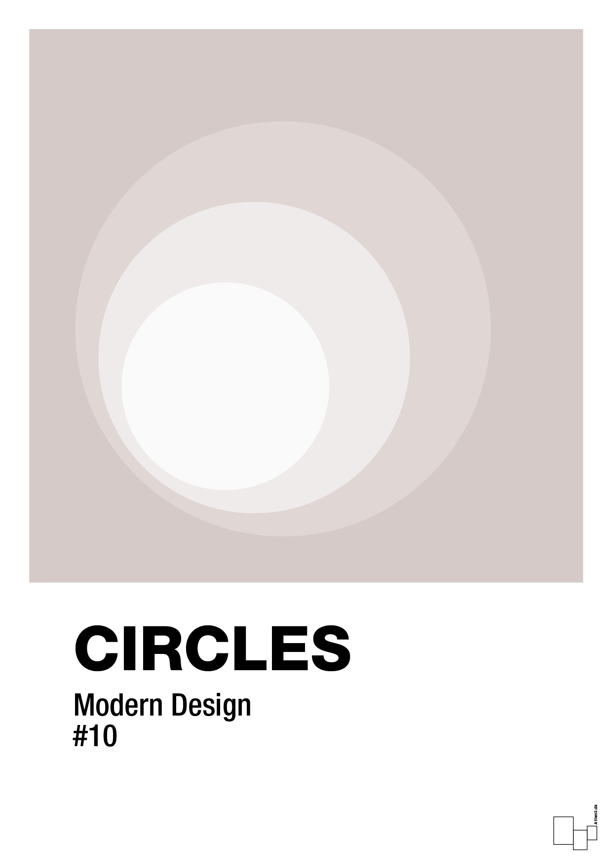 circles #10 - Plakat med Grafik i Broken Beige