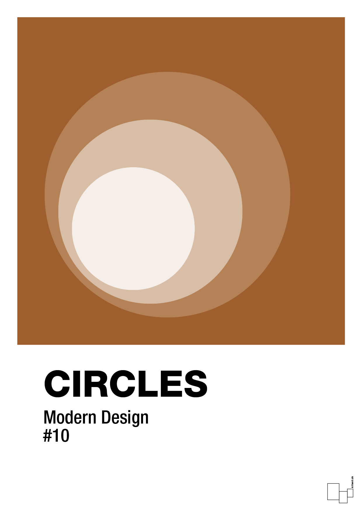 circles #10 - Plakat med Grafik i Cognac