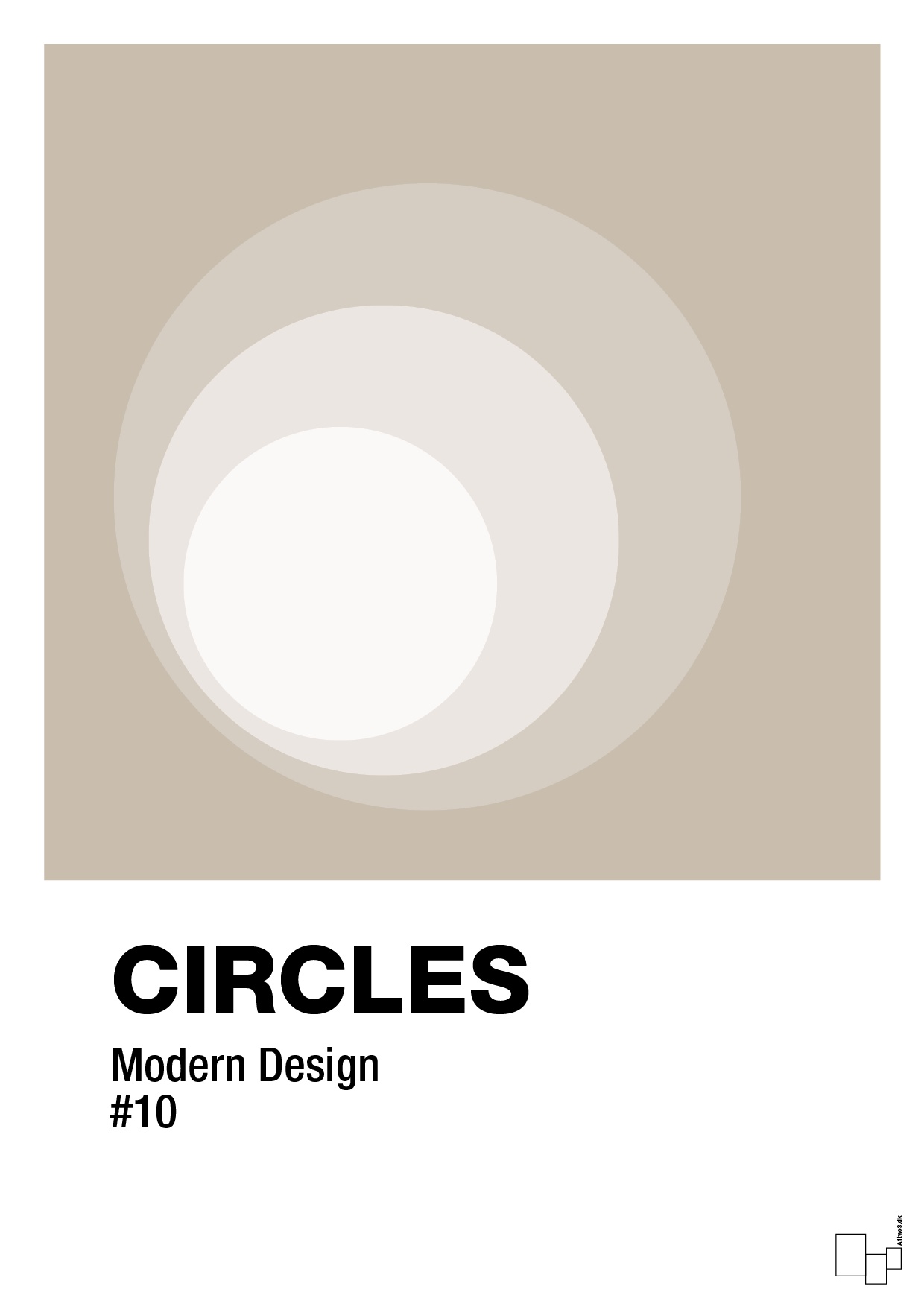 circles #10 - Plakat med Grafik i Creamy Mushroom