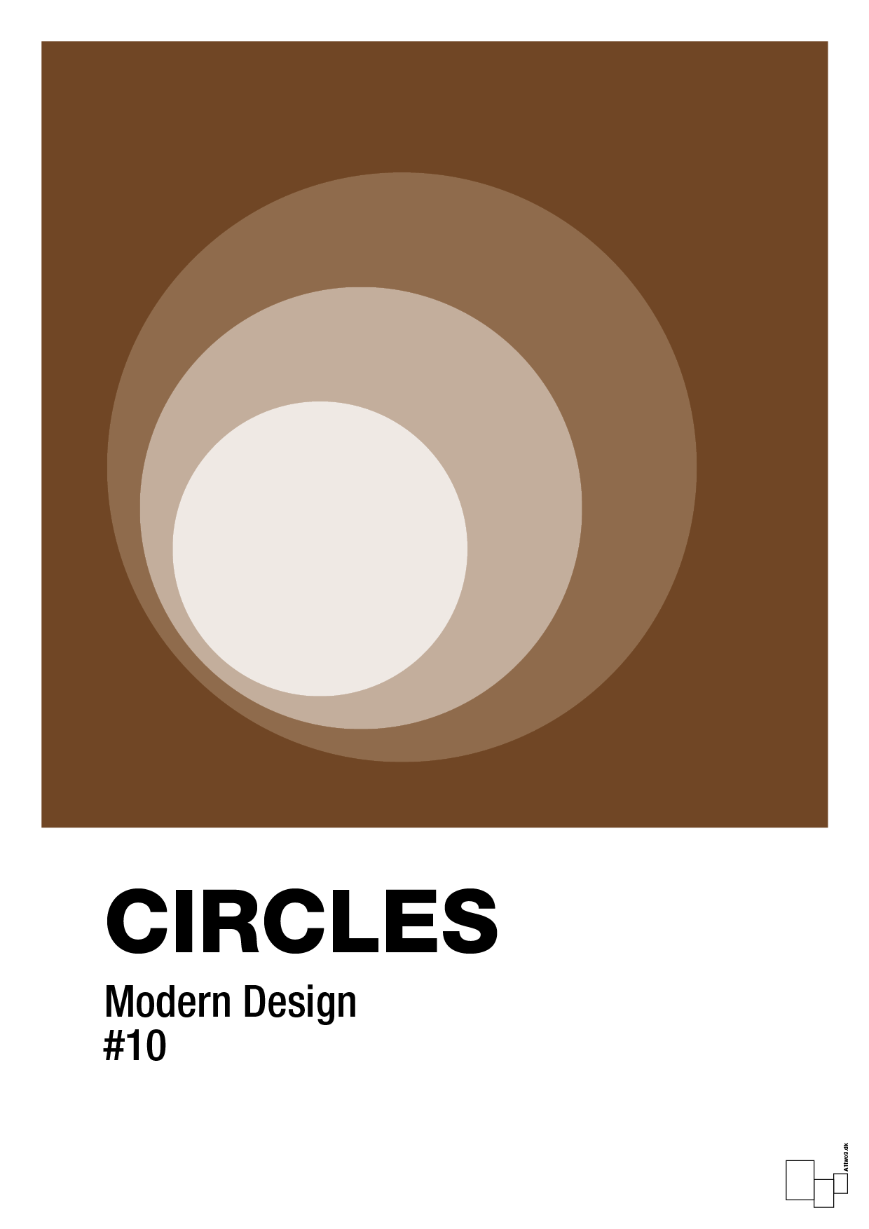 circles #10 - Plakat med Grafik i Dark Brown
