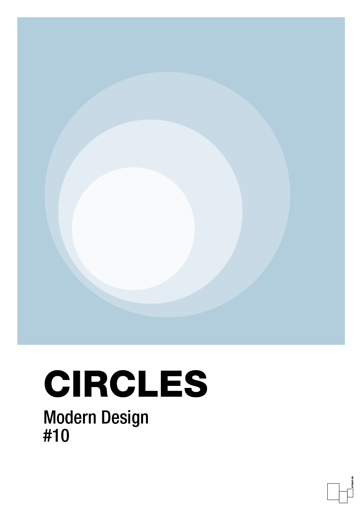 circles #10 - Plakat med Grafik i Heavenly Blue