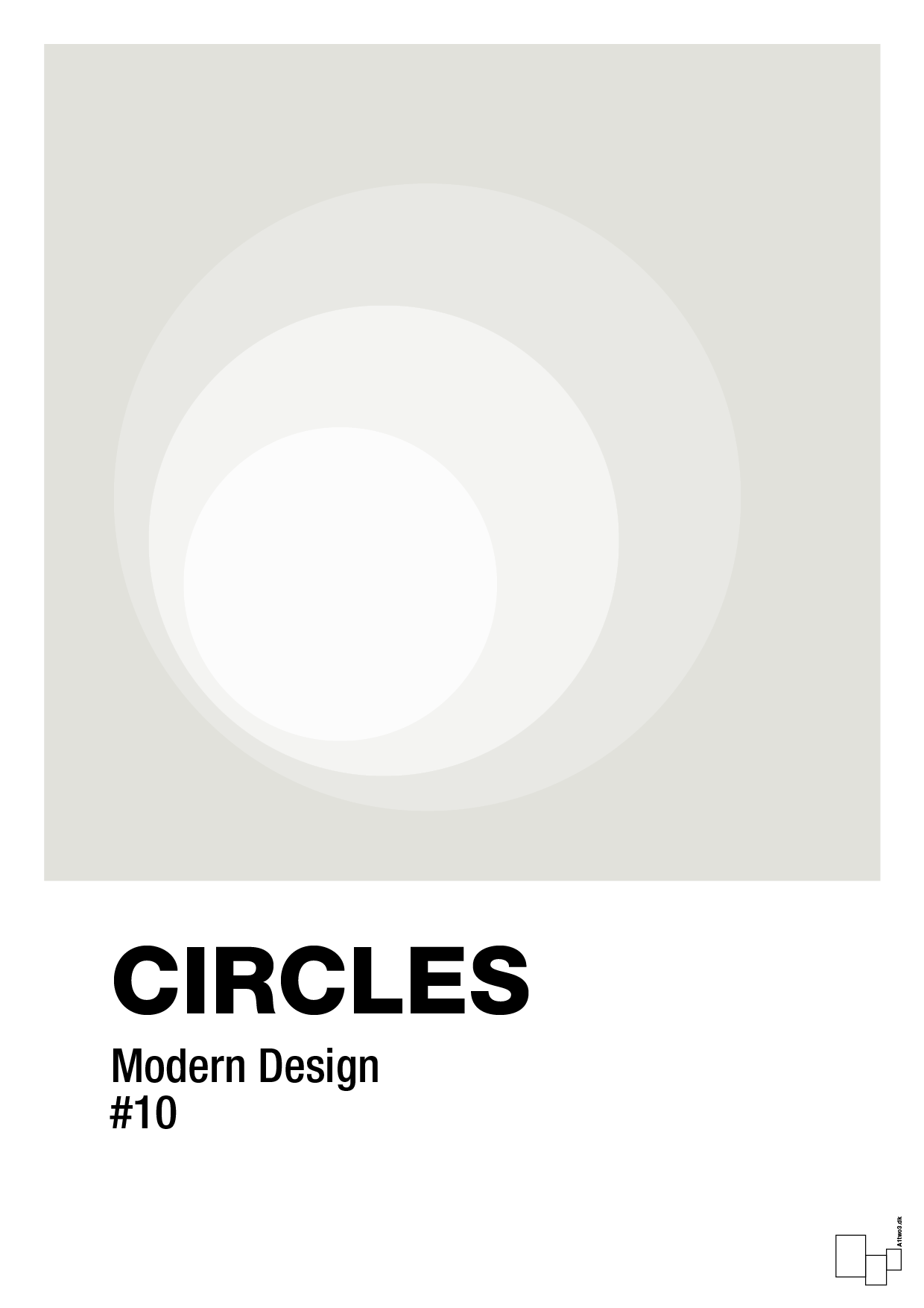 circles #10 - Plakat med Grafik i Painters White