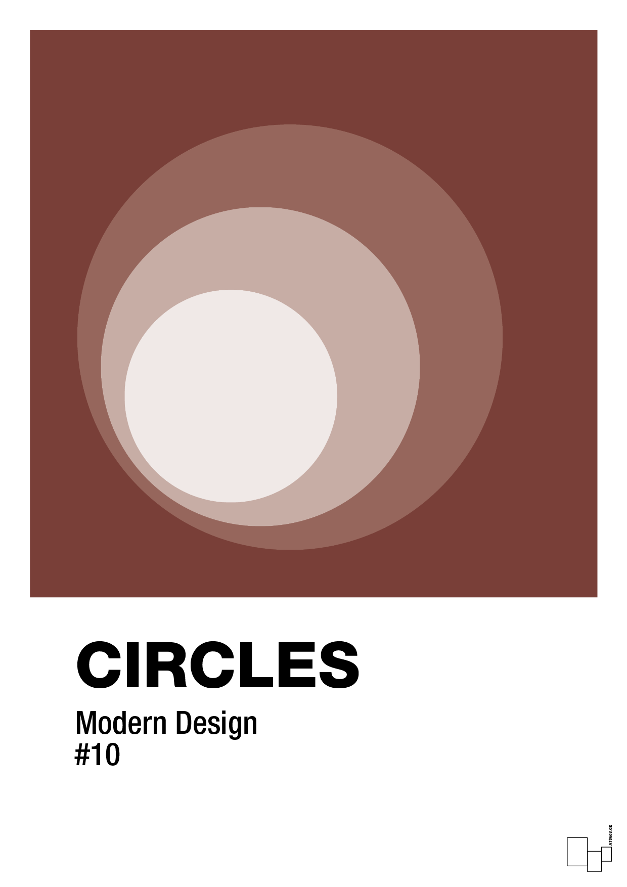 circles #10 - Plakat med Grafik i Red Pepper