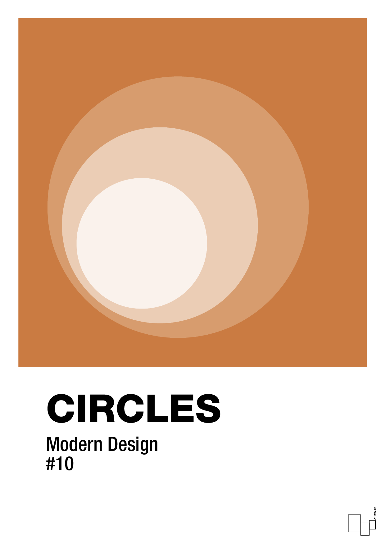 circles #10 - Plakat med Grafik i Rumba Orange