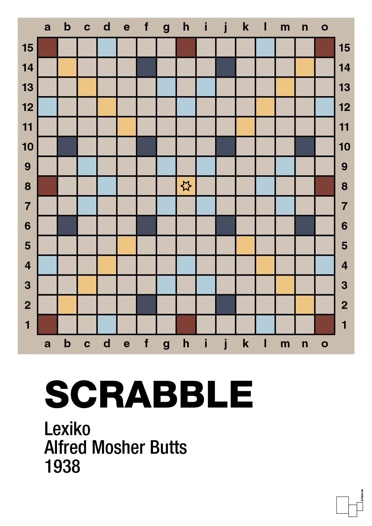 plakat: scrabble spilleplade