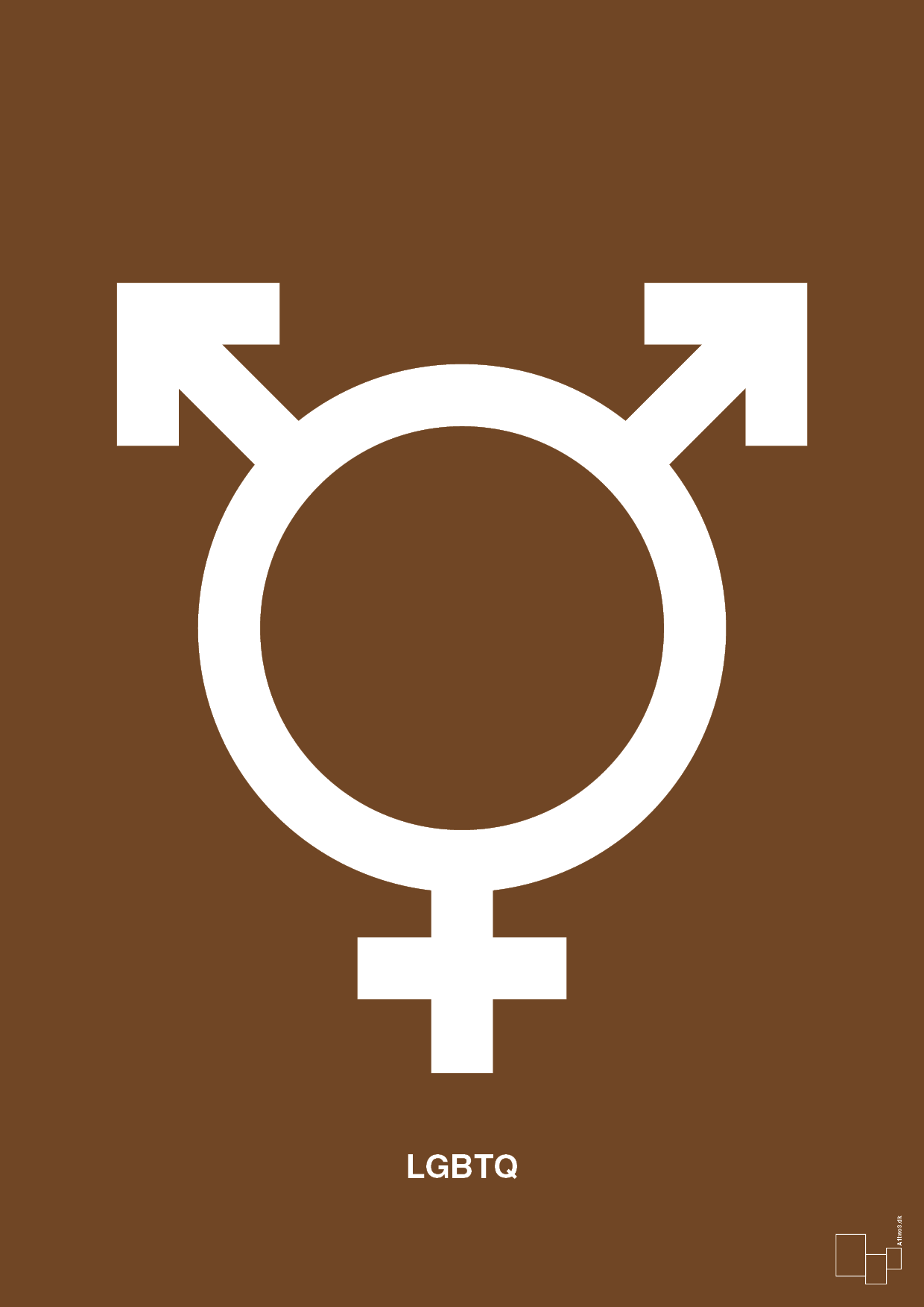 lgbtq symbol - Plakat med Grafik i Dark Brown