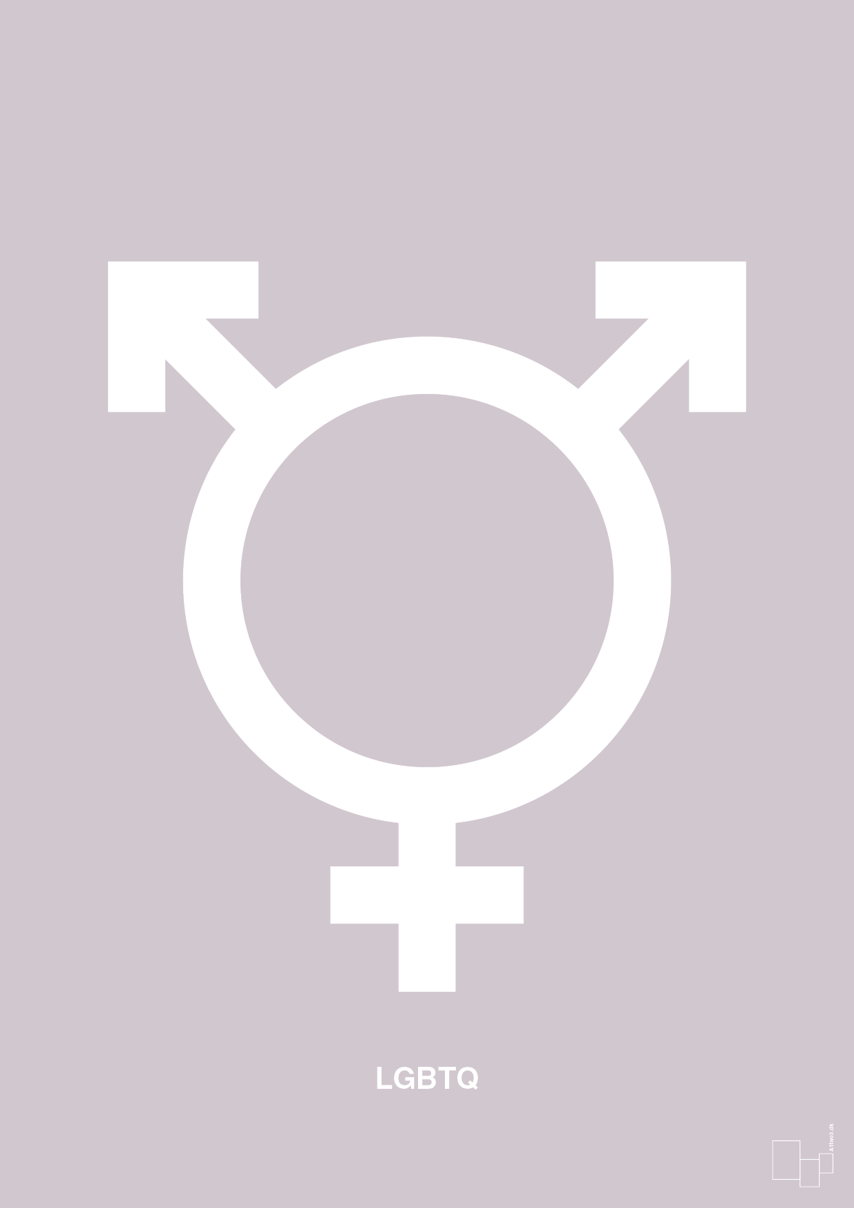 lgbtq symbol - Plakat med Grafik i Dusty Lilac